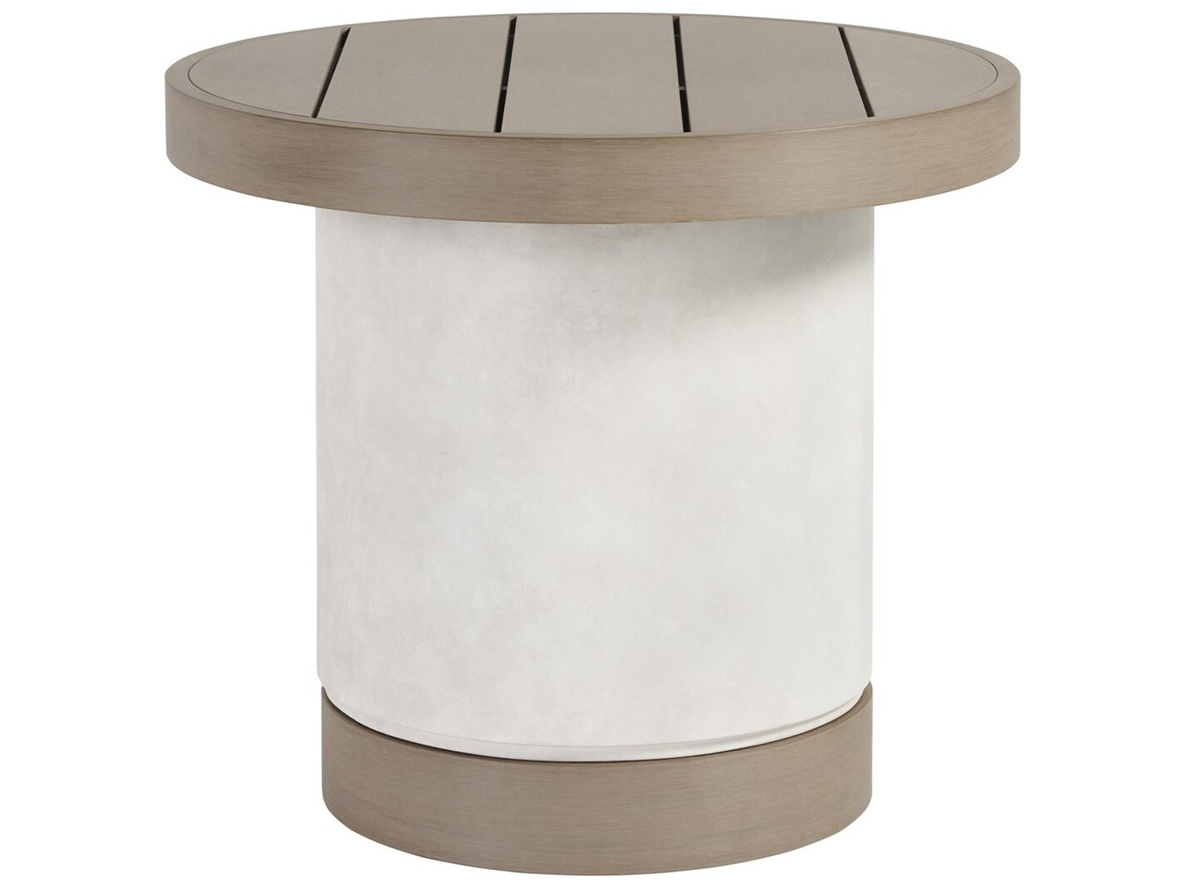 Vanguard Furniture Michael Weiss Tiburon Concrete Oyster Round End Table