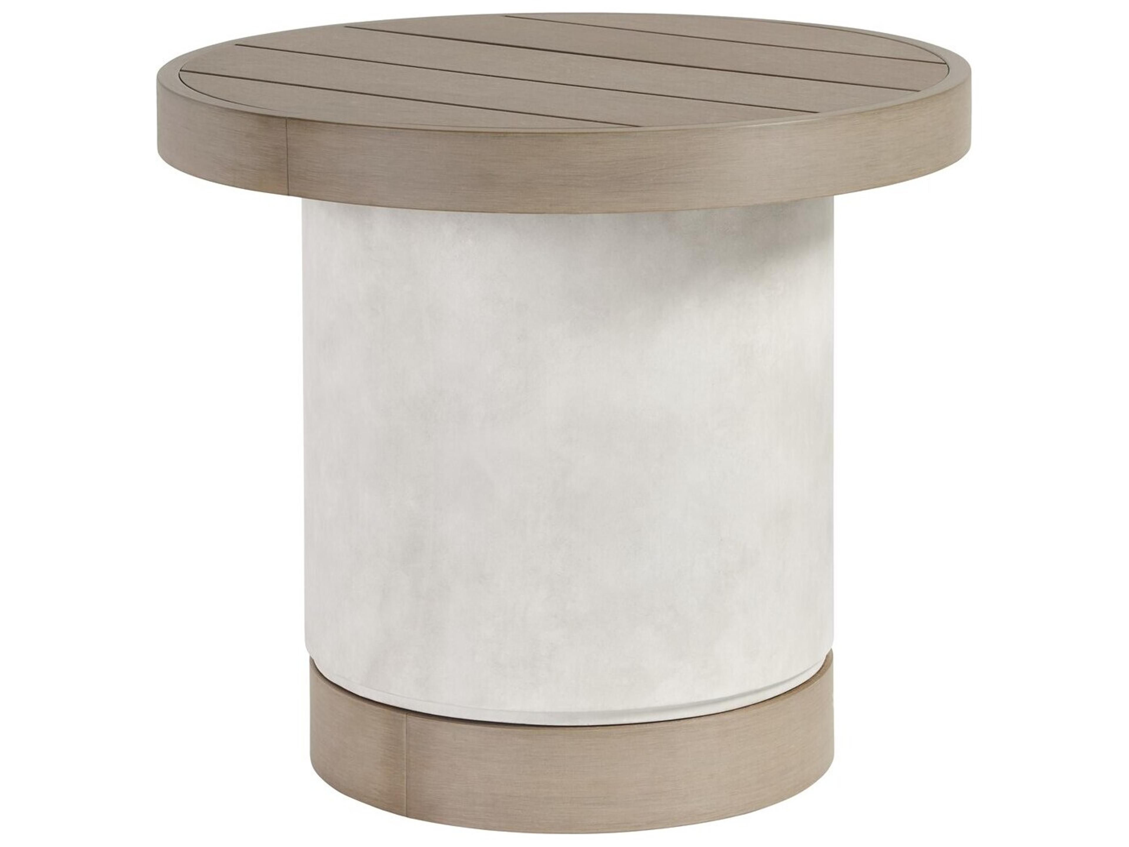 Vanguard Furniture Michael Weiss Tiburon Concrete Oyster Round End Table