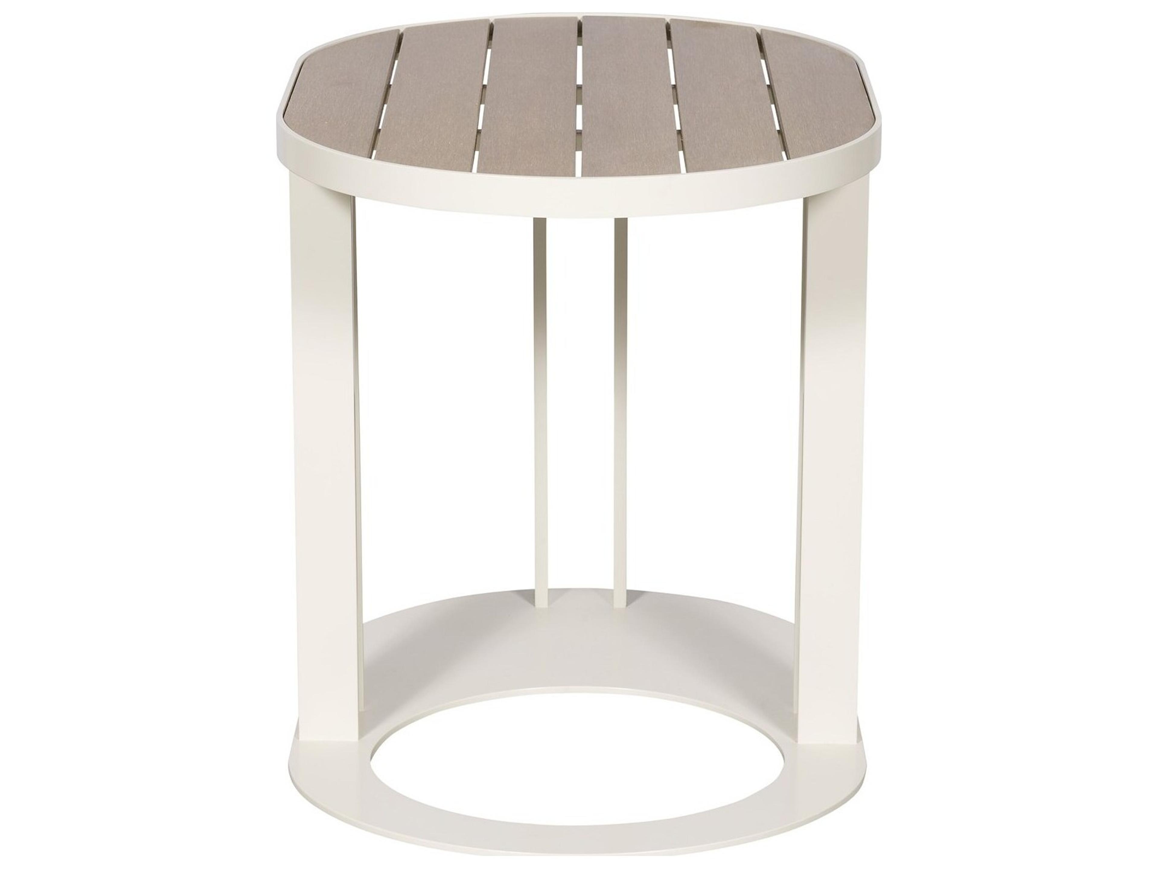 Vanguard Furniture Michael Weiss Montecito Aluminum White Shimmer Oval Accent Table