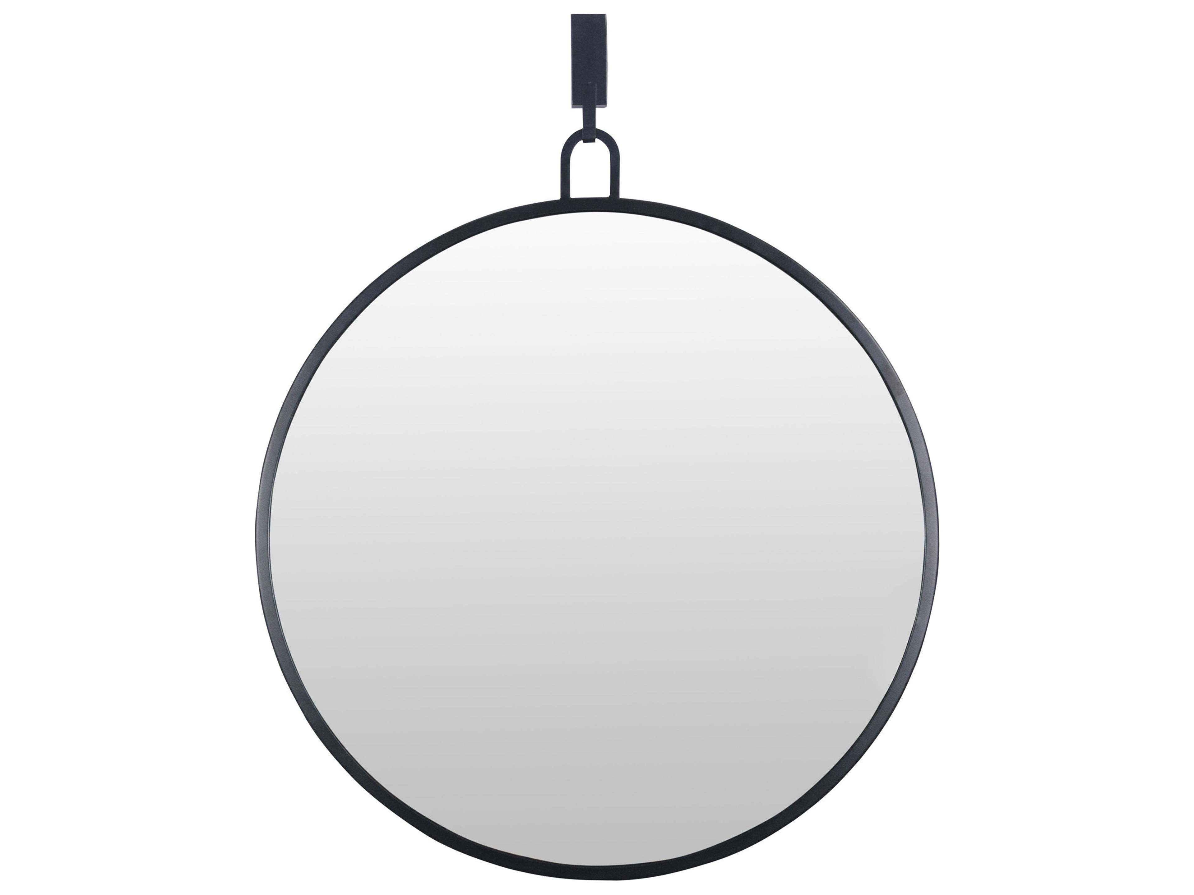 Stopwatch Round Accent Mirror 30 Inch Black