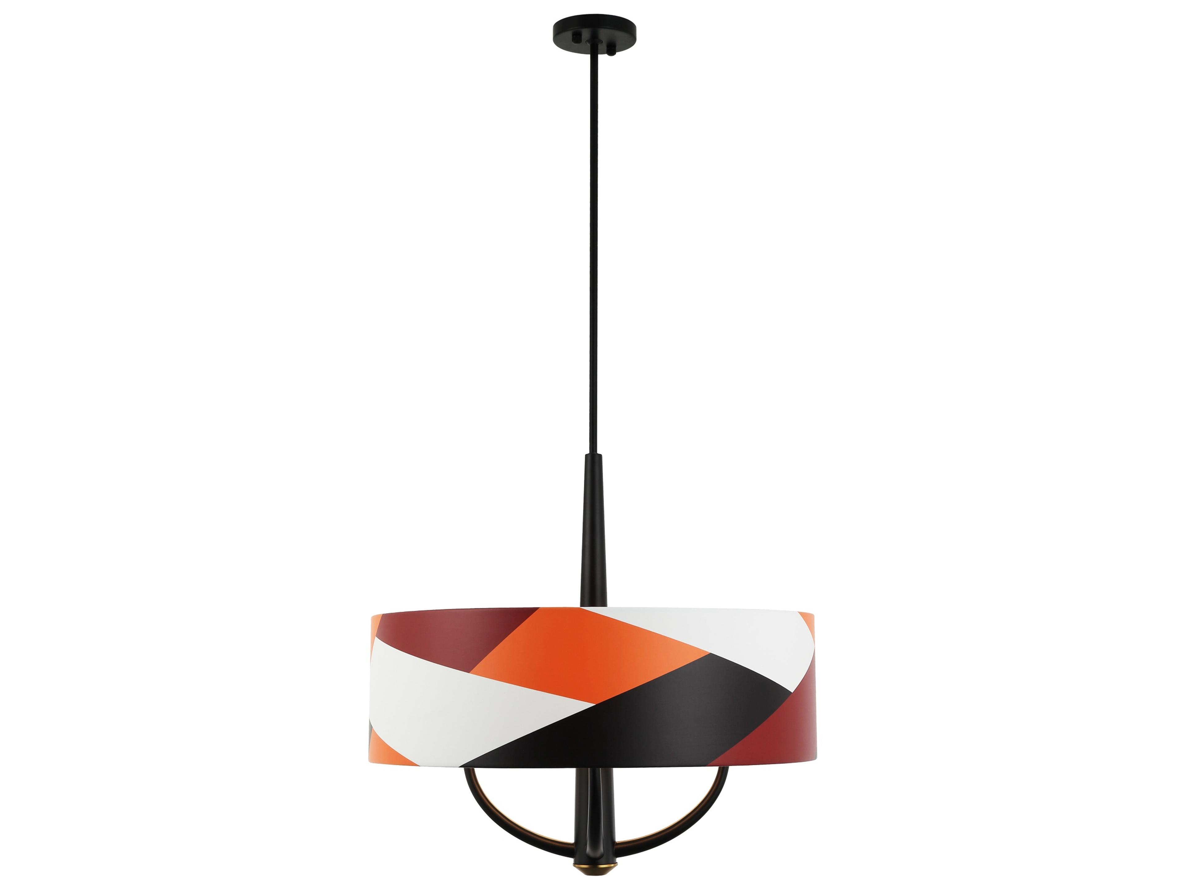 Varaluz Patchwork Black Drum Pendant