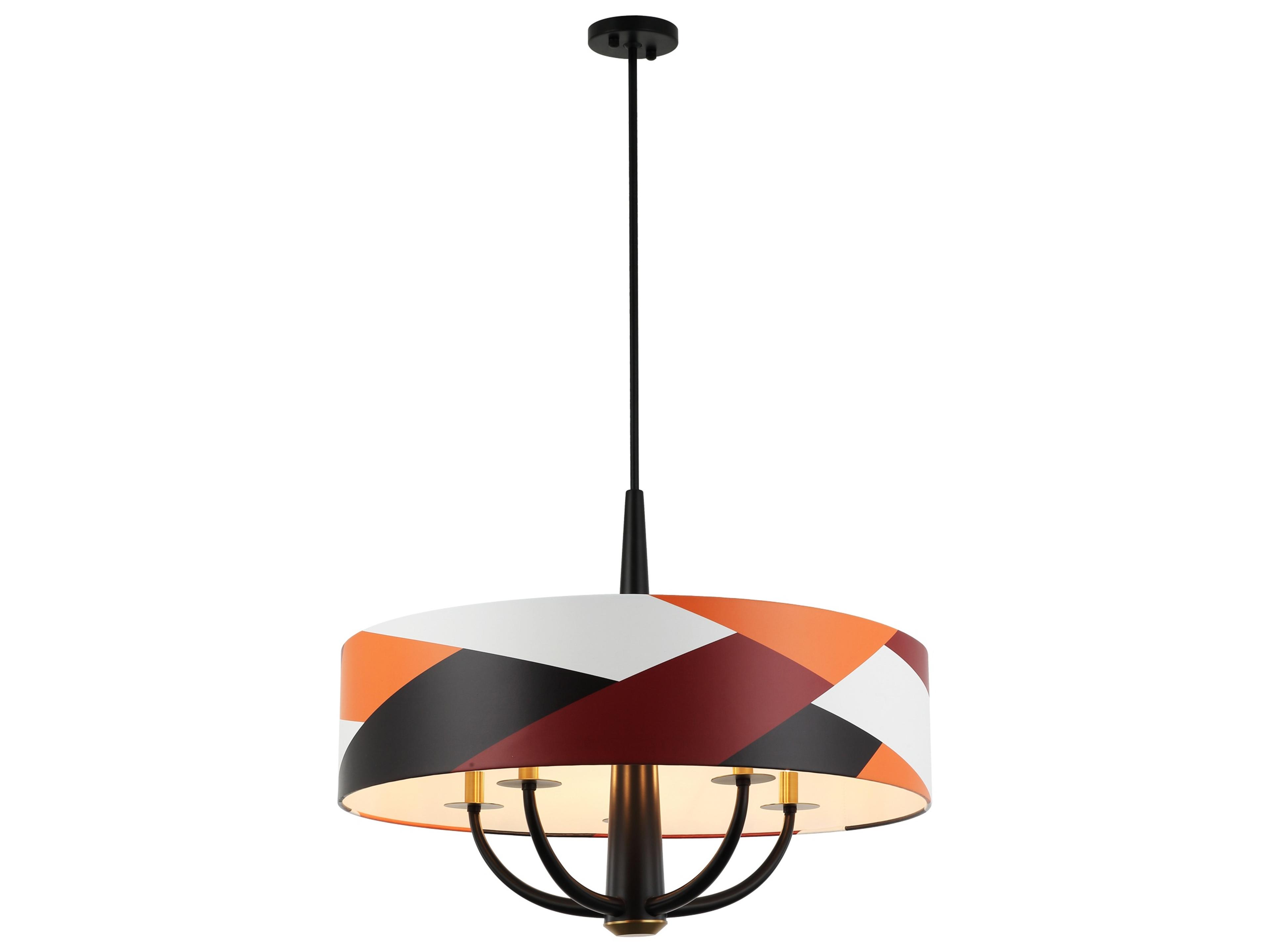 Patchwork Black Drum Pendant