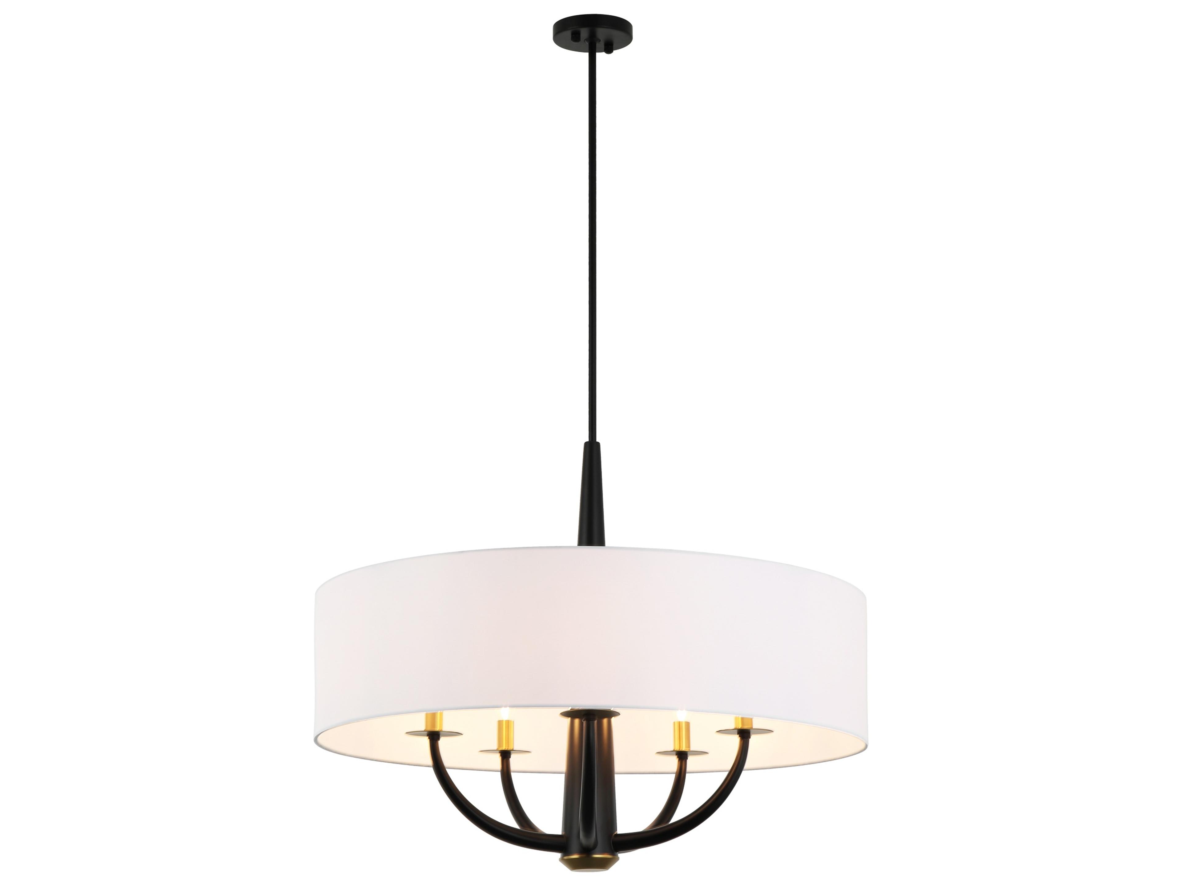 Patchwork Black Drum Pendant