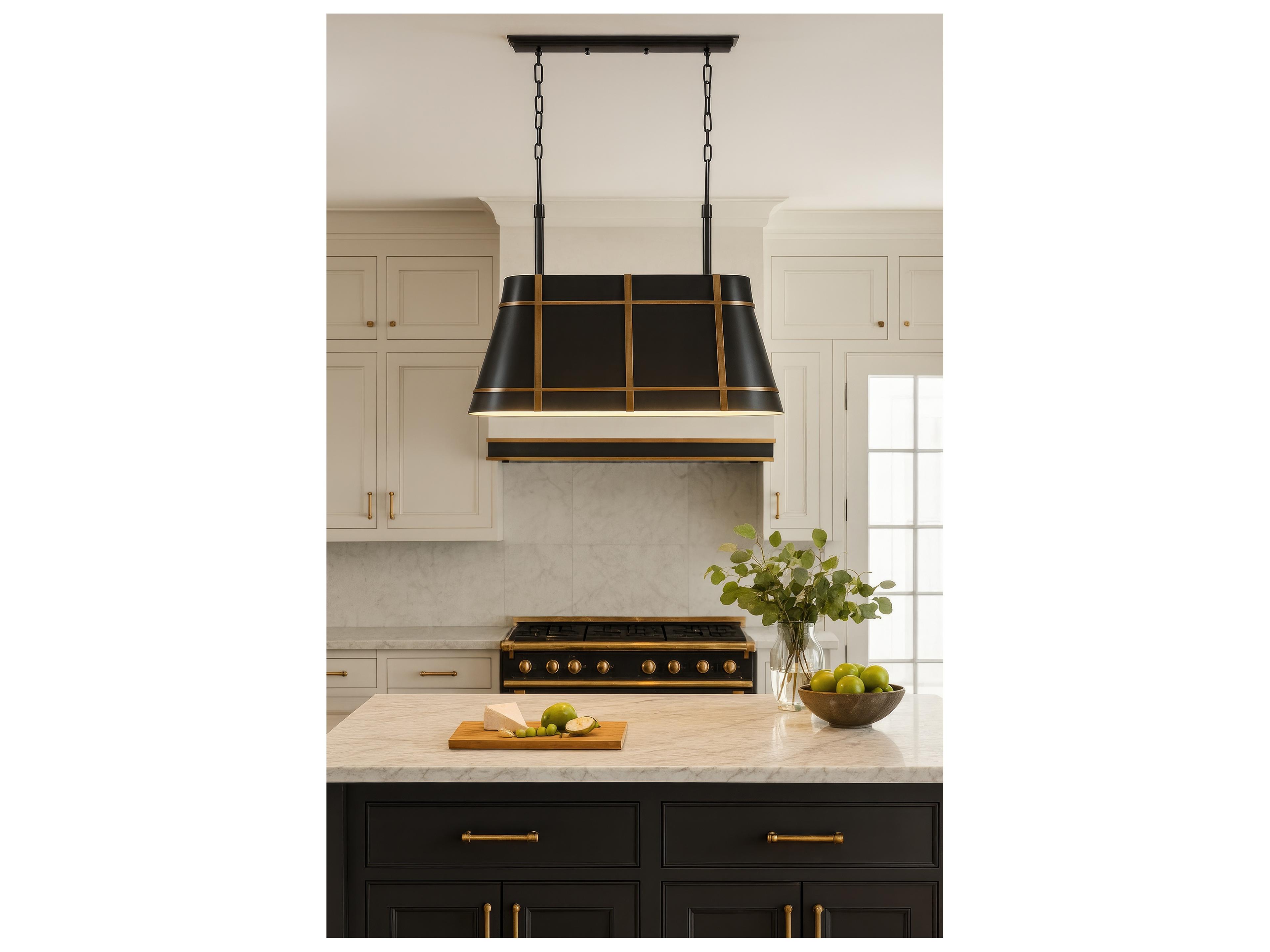 Varaluz Brasserie Brass Linear Island Pendant