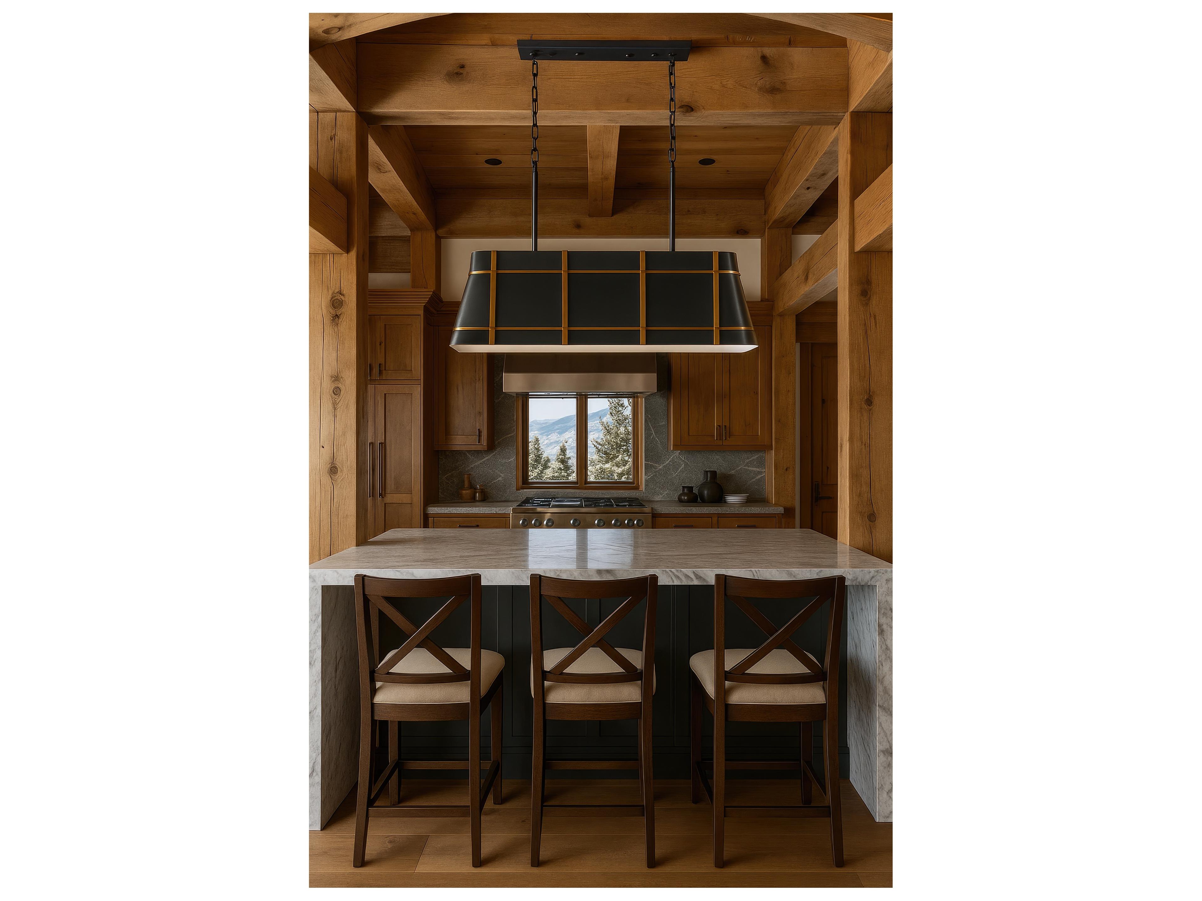 Varaluz Brasserie Brass Linear Island Pendant