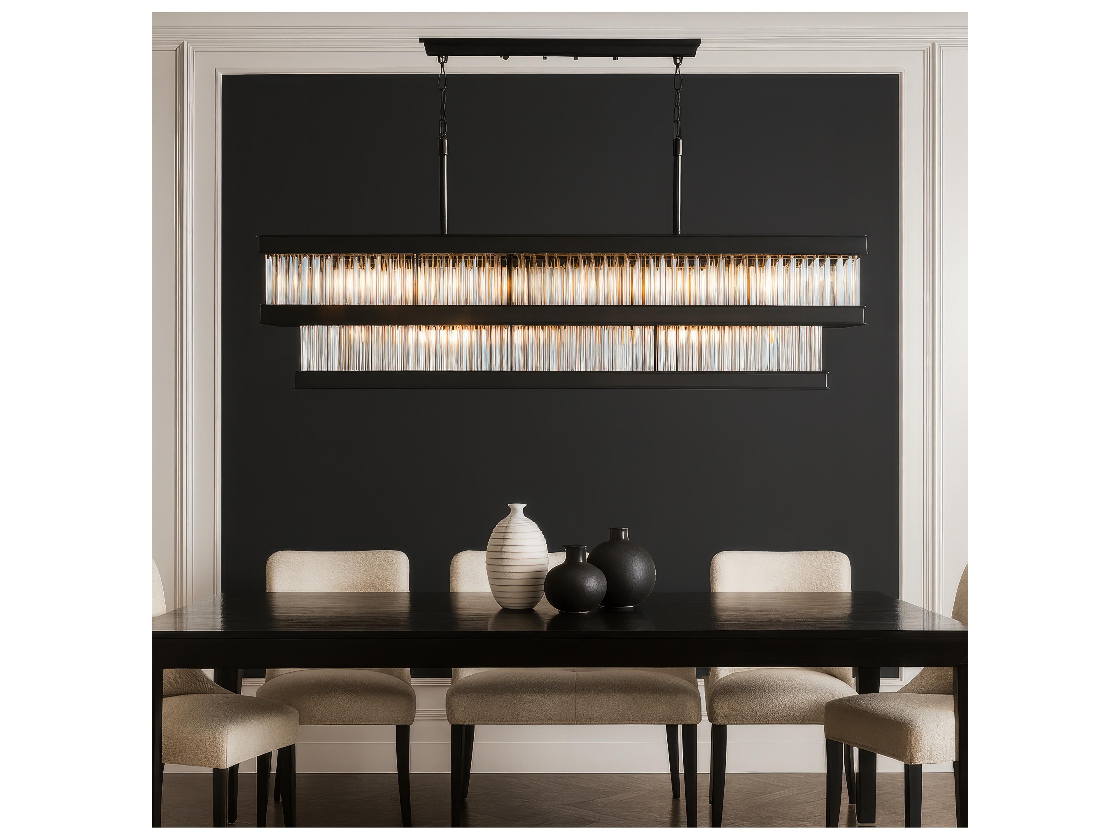 Varaluz Double Take Black Linear Island Pendant