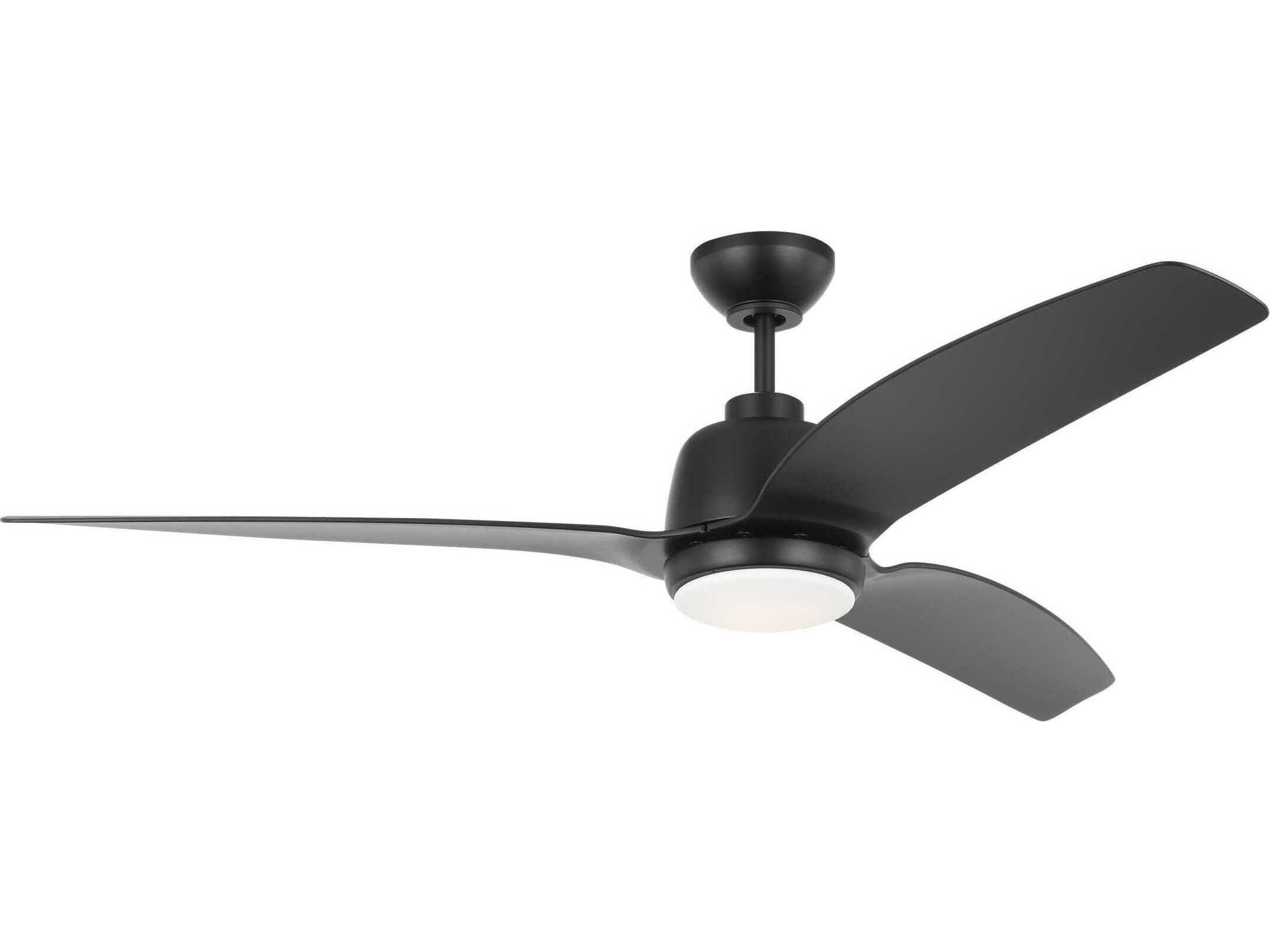 Avila 60 Inch LED Outdoor Ceiling Fan in Midnight Black