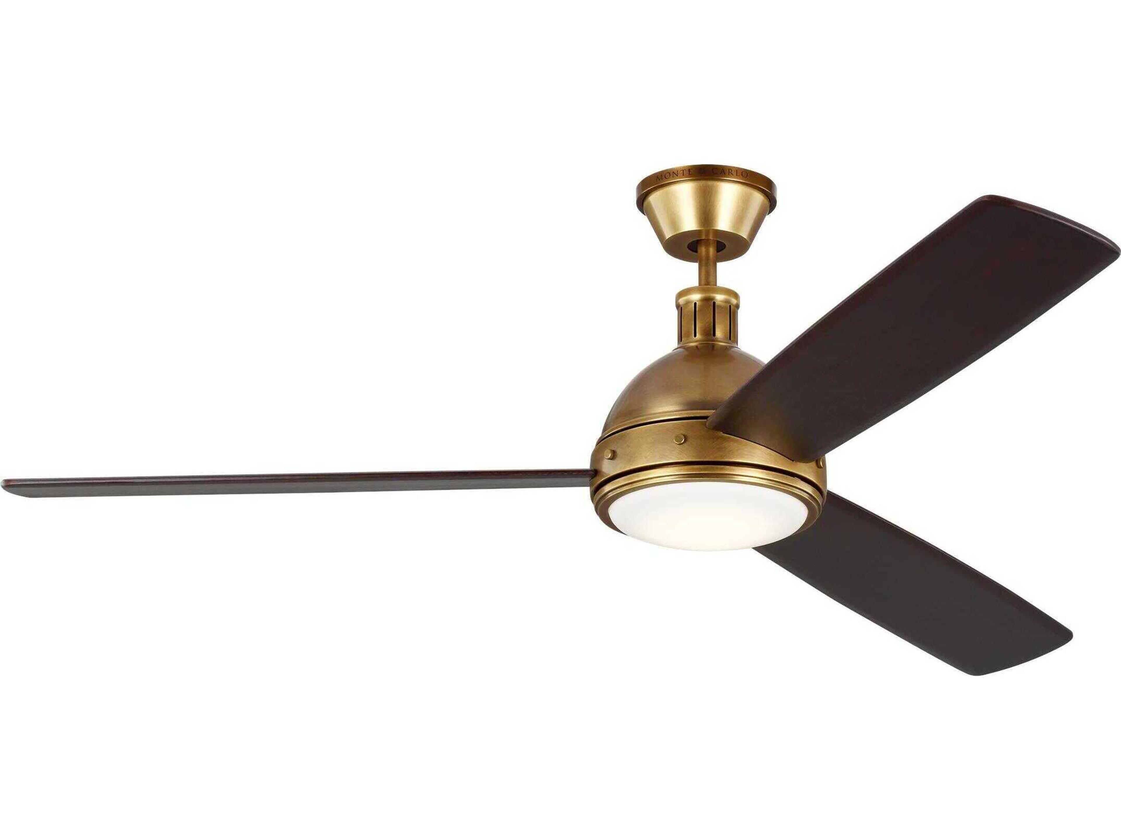 Hicks 60 Inch LED Ceiling Fan in Antique Brass
