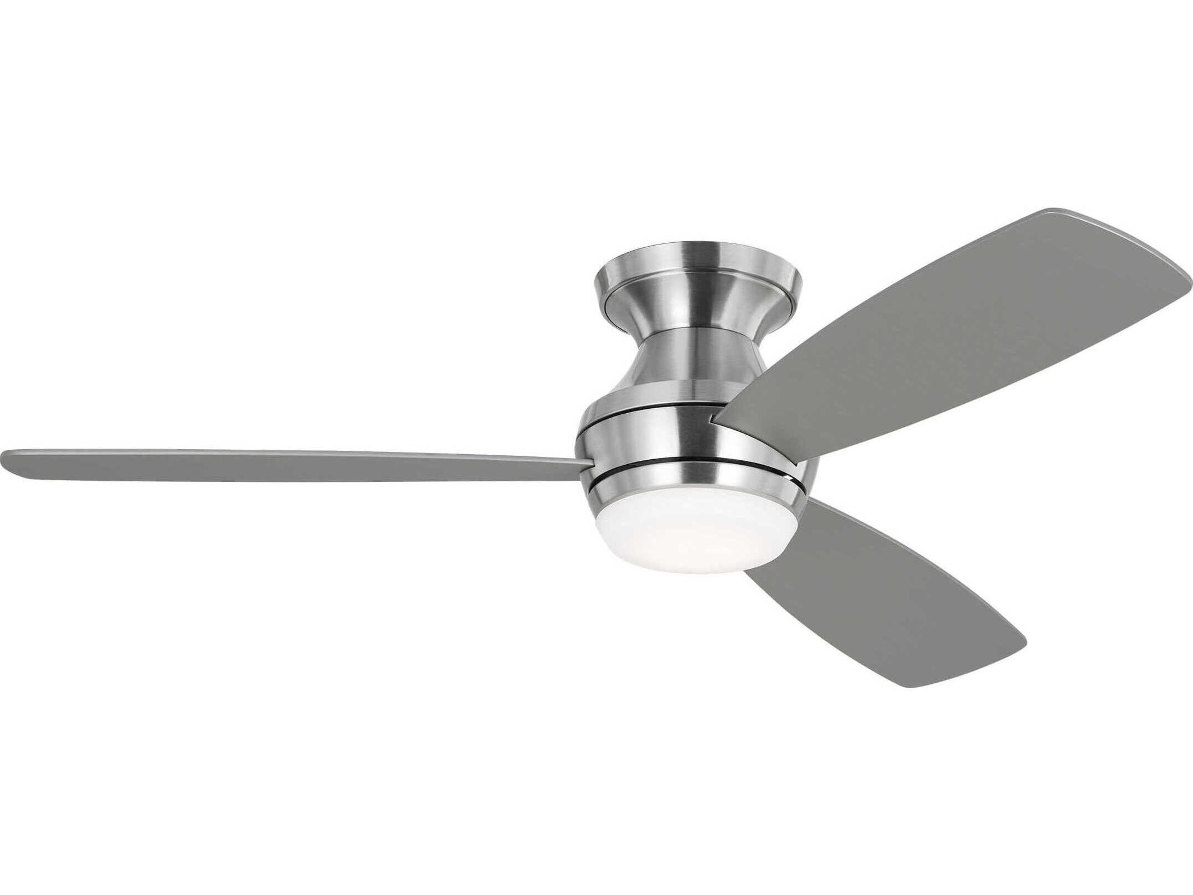 Ikon 52 Inch Hugger Ceiling Fan in Brushed Steel