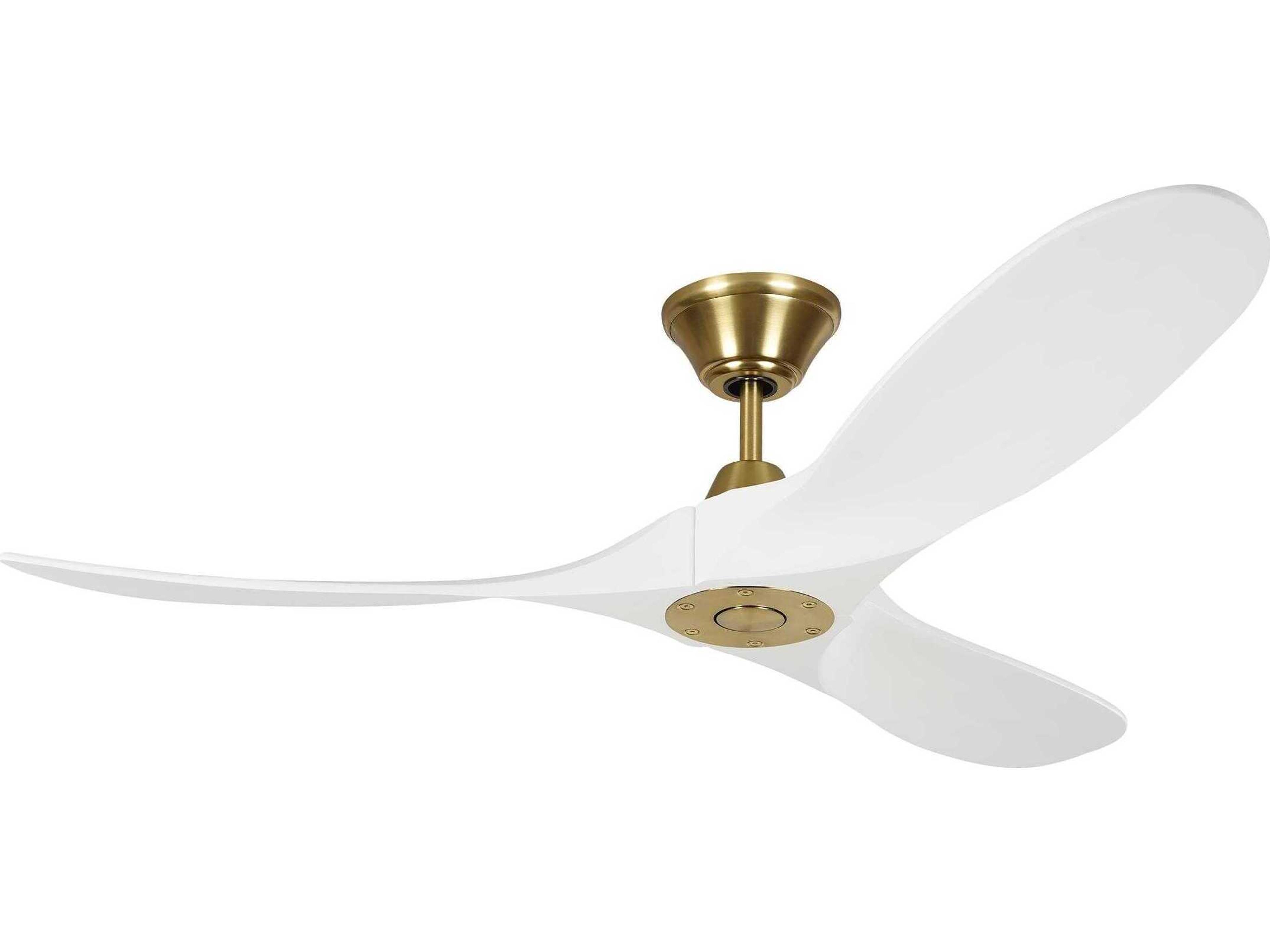 Maverick 52 Inch Ceiling Fan in Burnished Brass and Matte White