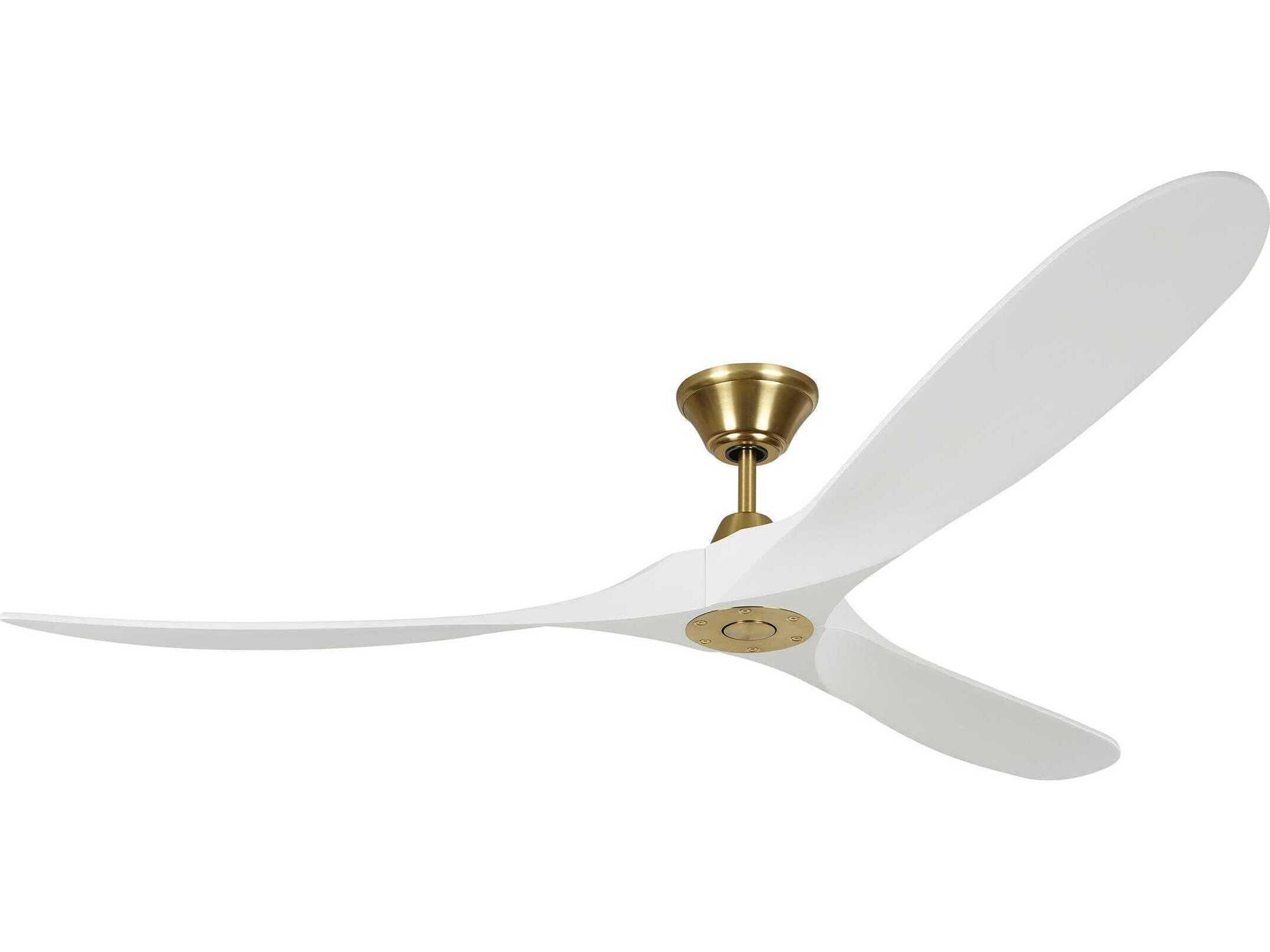 Maverick 70 Inch Ceiling Fan in Burnished Brass and Matte White