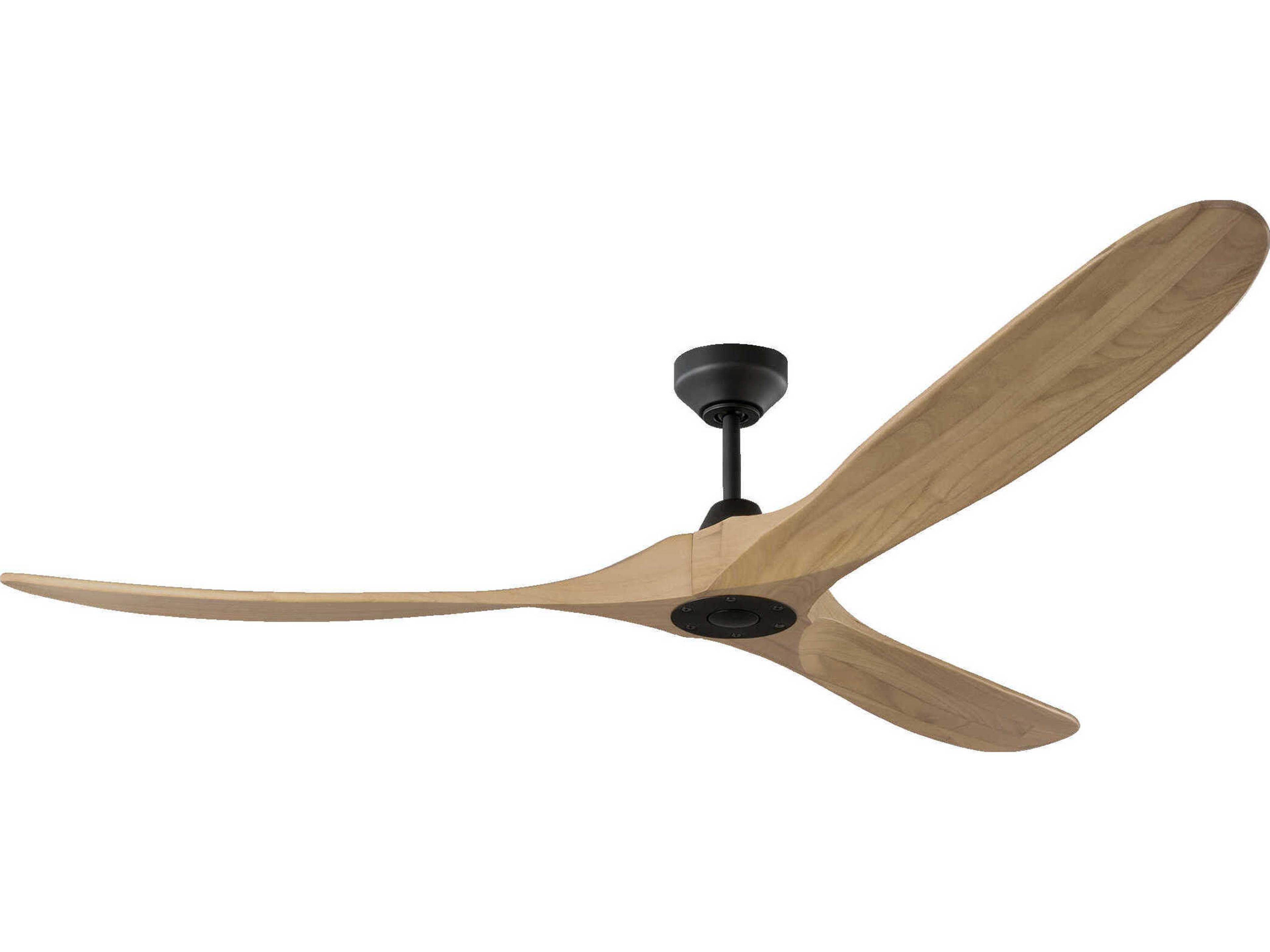 Maverick 70 Inch Smart Ceiling Fan in Midnight Black and Natural Honey
