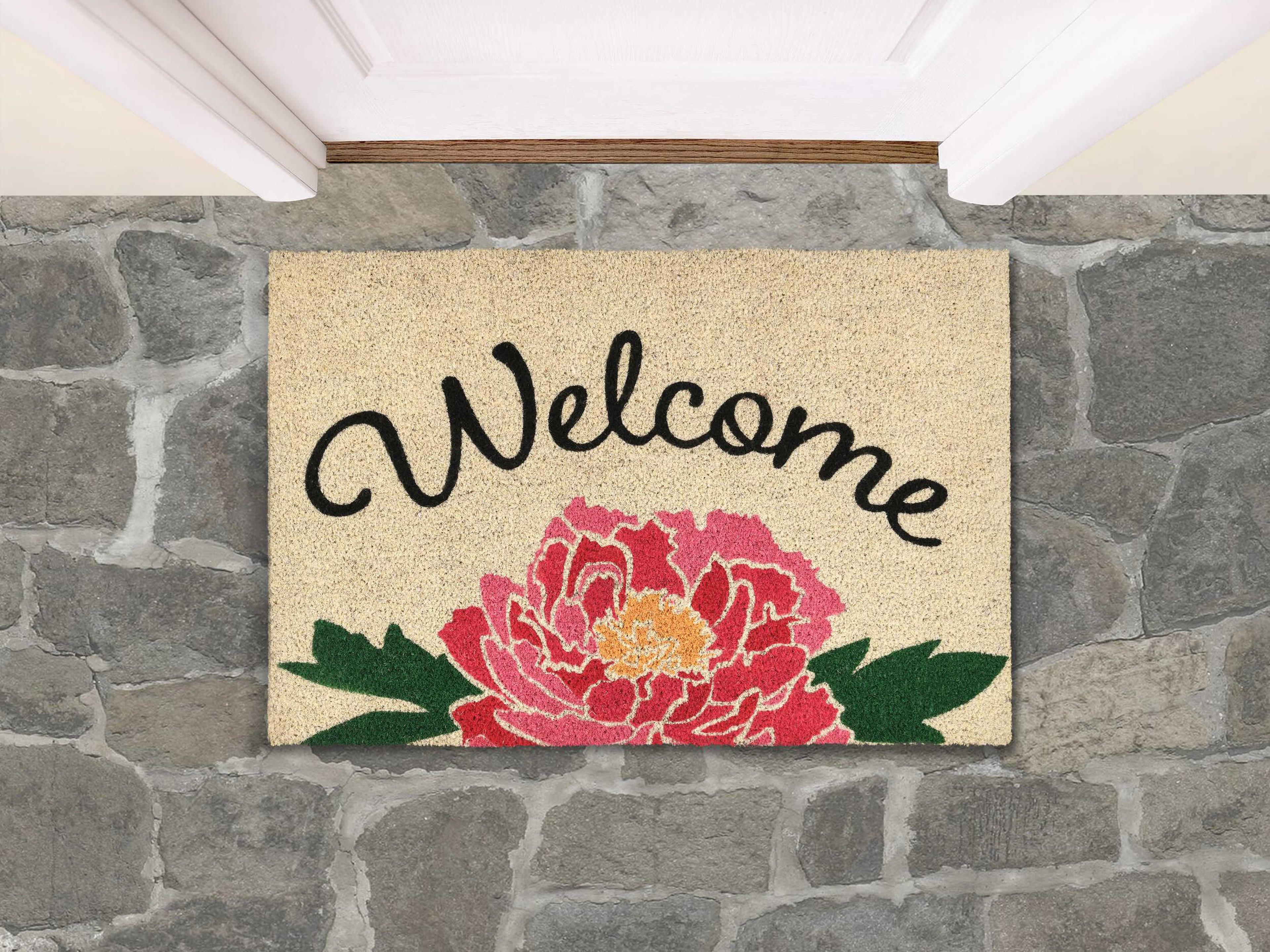 Villa by Classic Home Peony Graphic Doormat