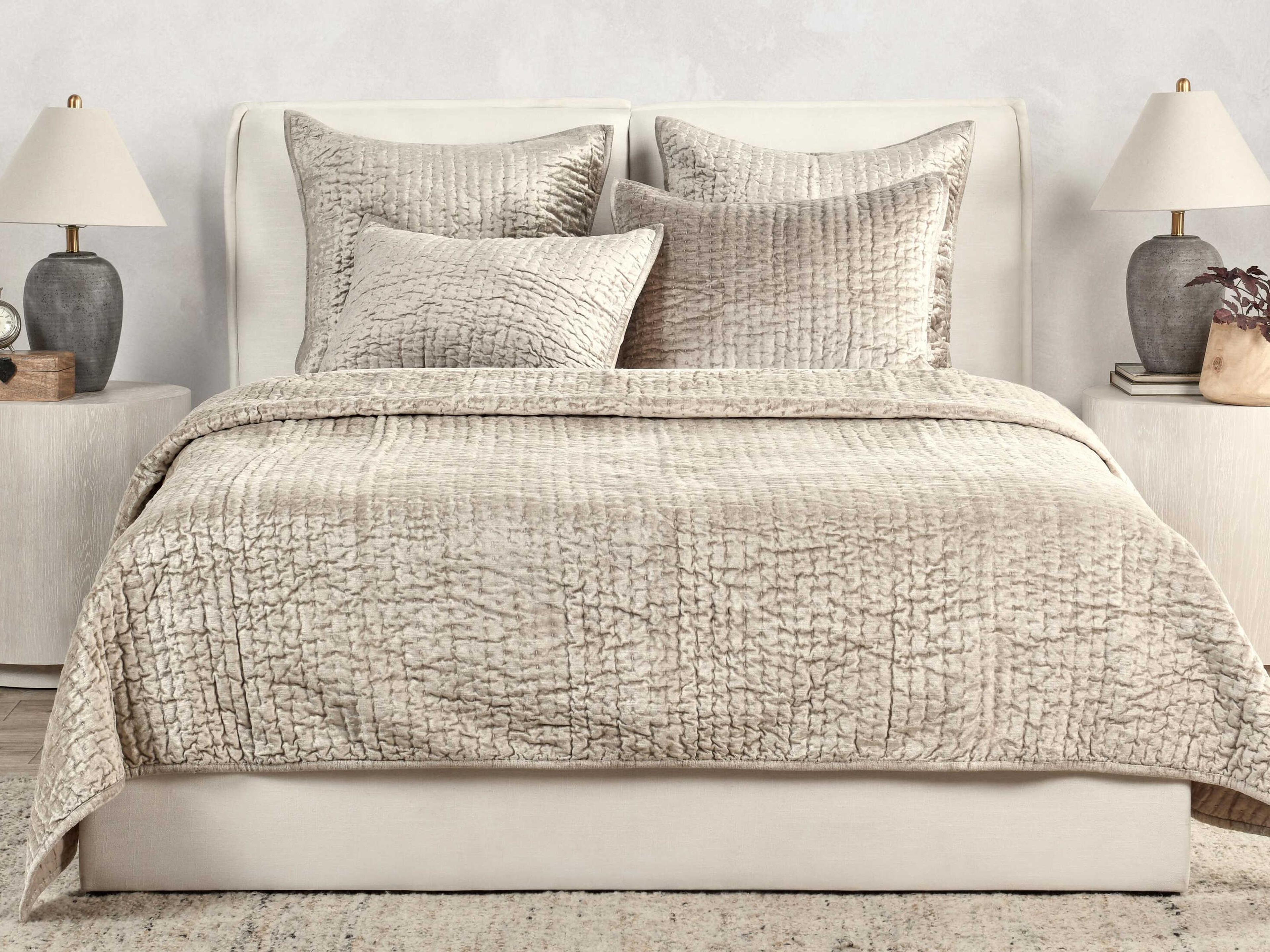 Villa by Classic Home Bari Pebble Beige Quilt