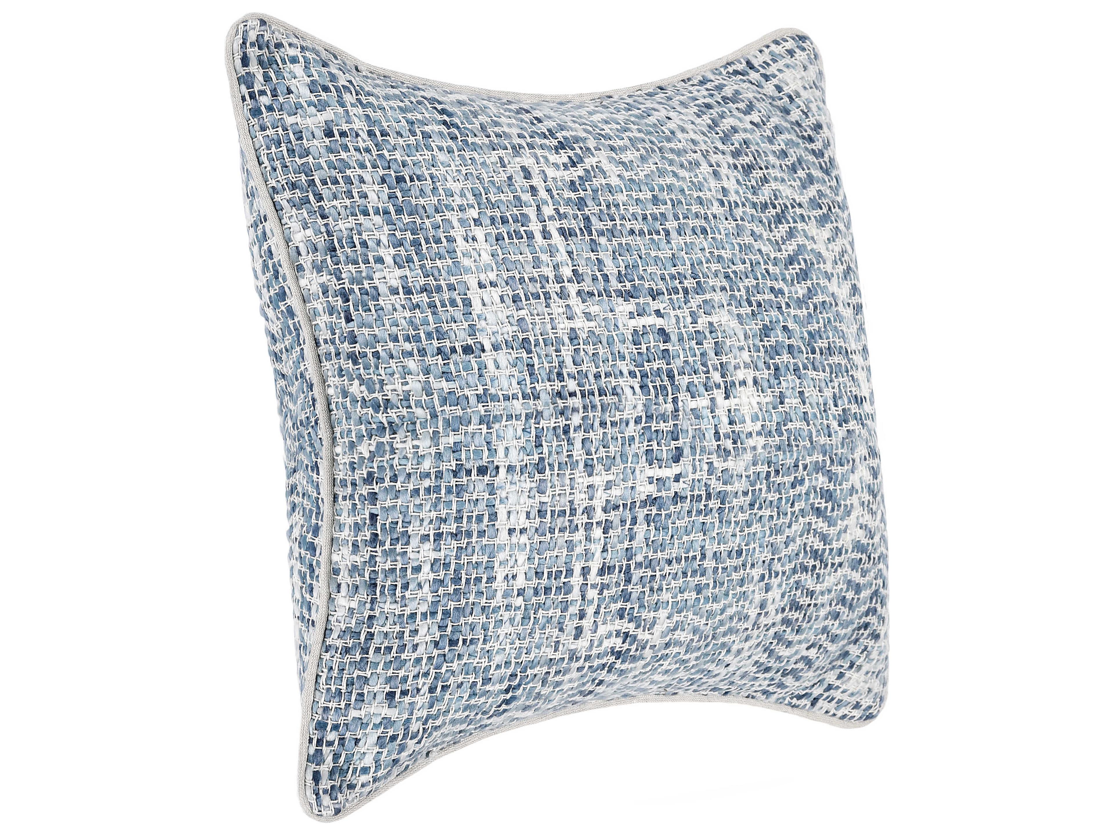 Villa by Classic Home Baxter Blue Ivory Throw Pillow