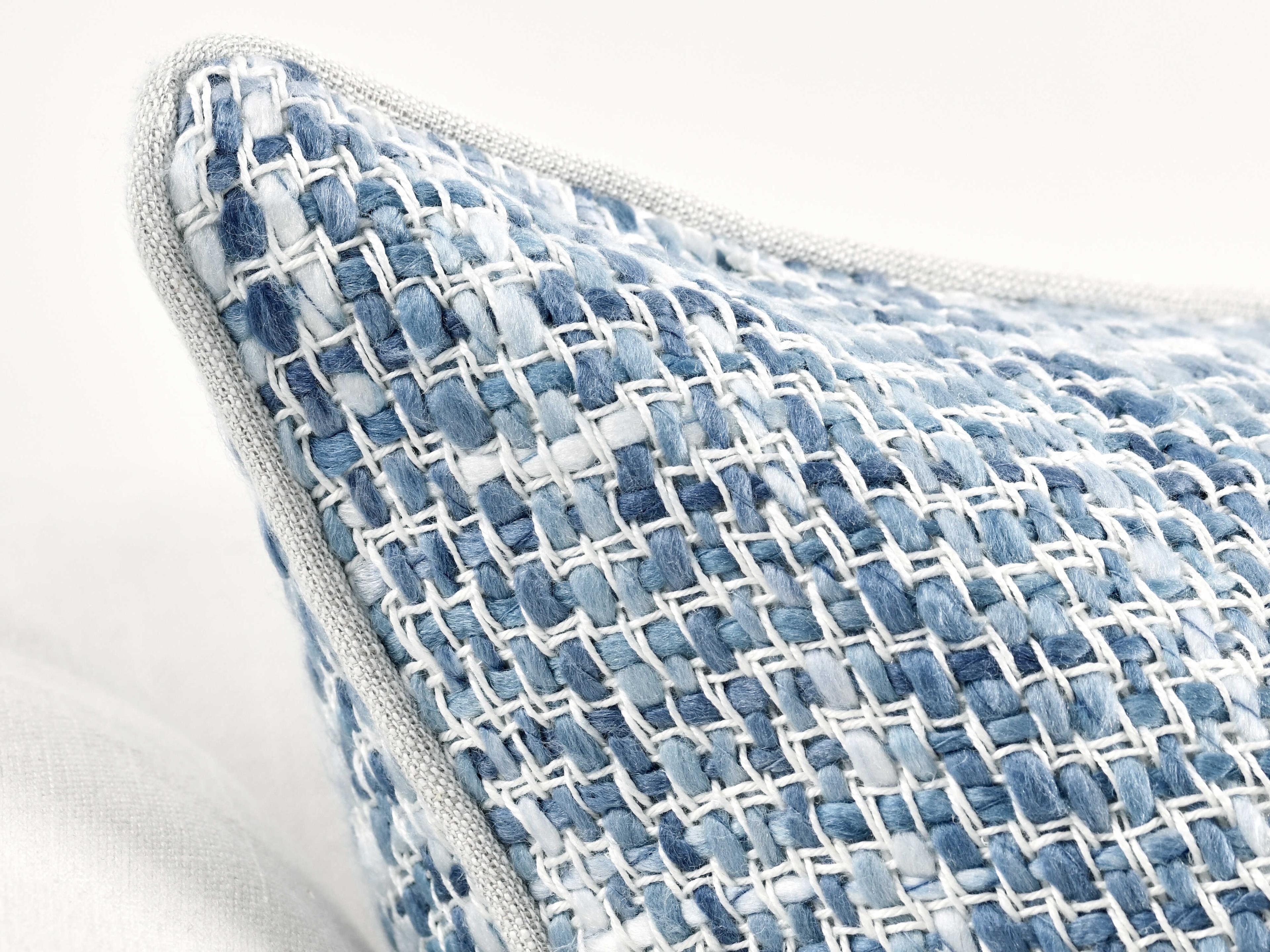 Villa by Classic Home Baxter Blue Ivory Throw Pillow