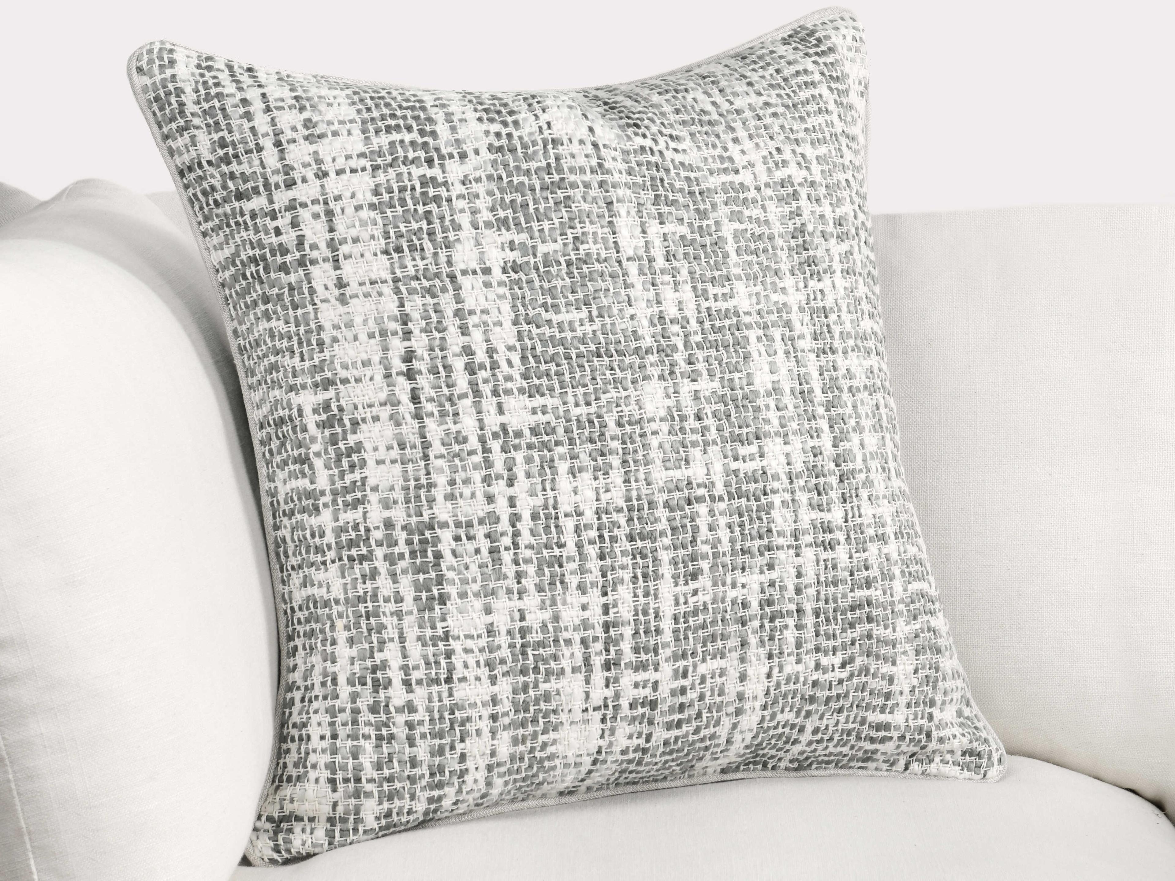 Villa by Classic Home Baxter Gray Ivory Throw Pillow