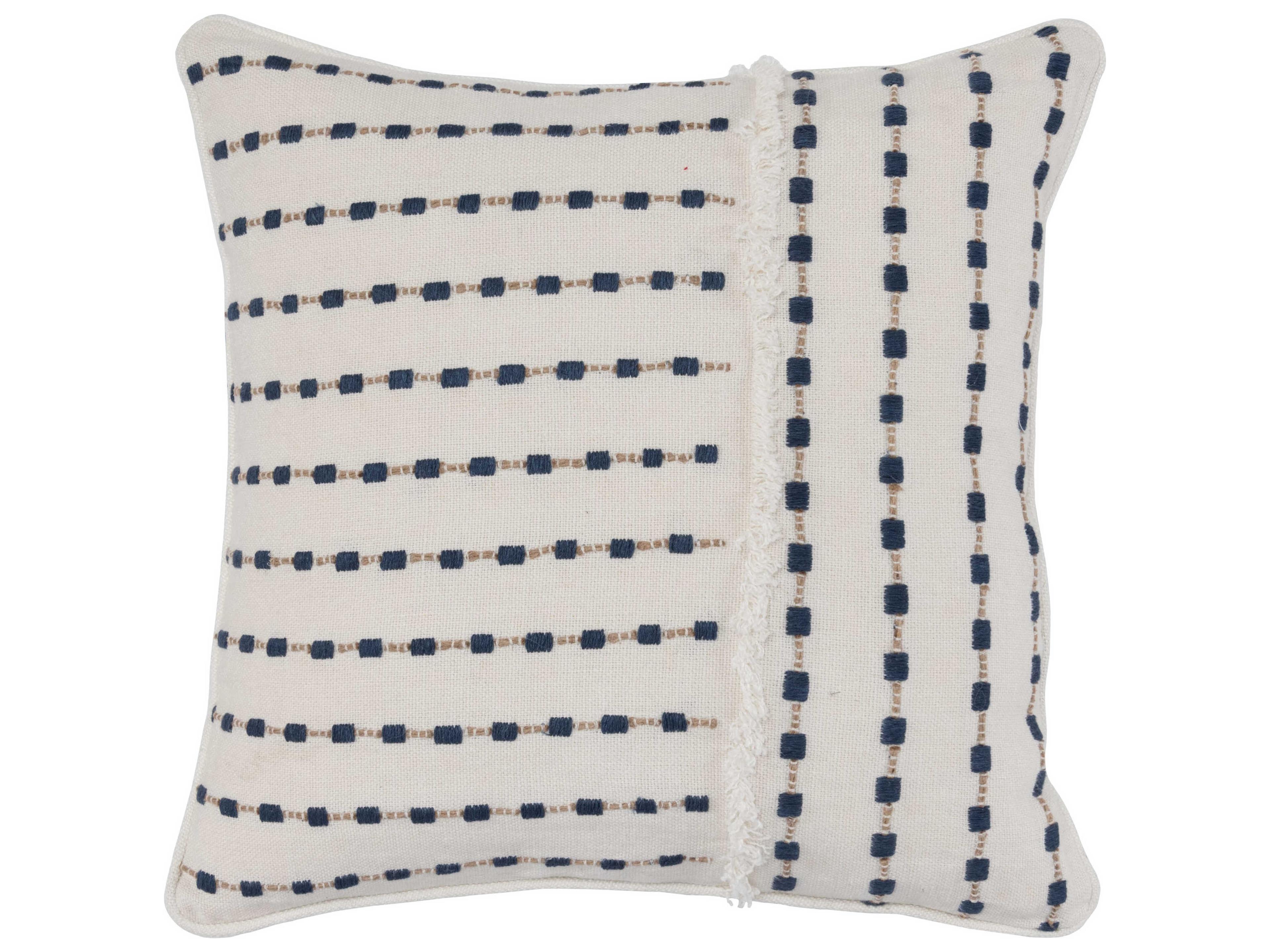 Villa by Classic Home Kassia Ivory Navy Throw Pillow