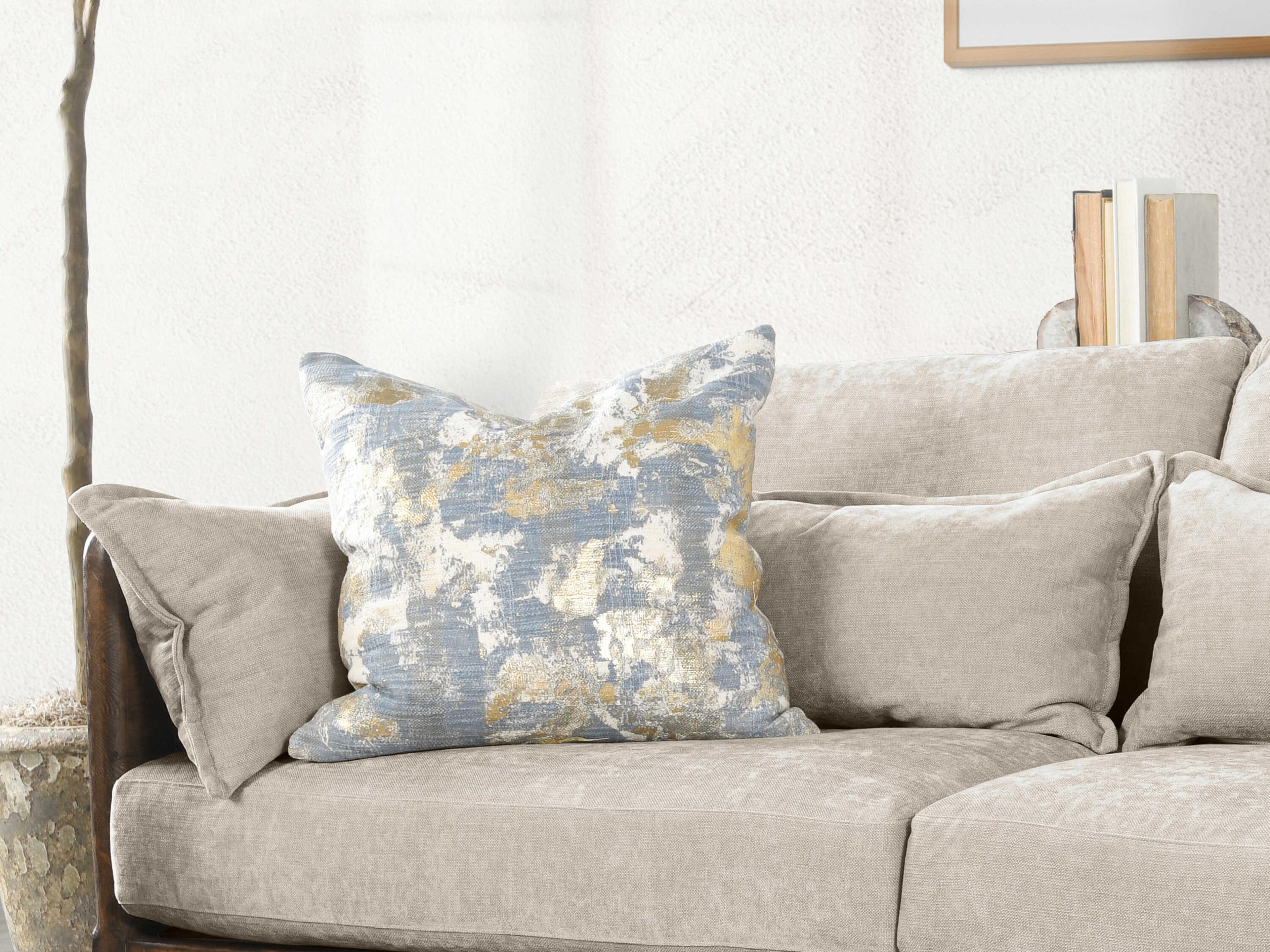 Villa by Classic Home Lucia Blue Multicolor Throw Pillow