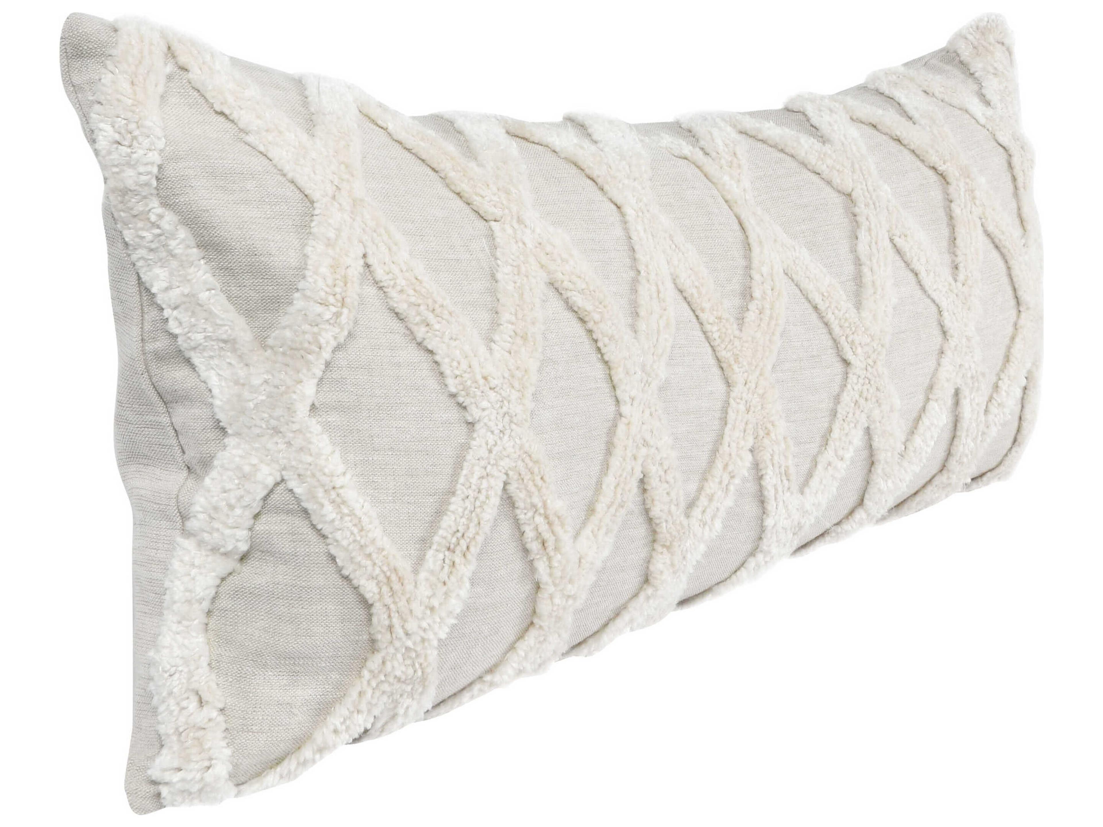 Villa by Classic Home Evangeline Natural Ivory Throw Pillow