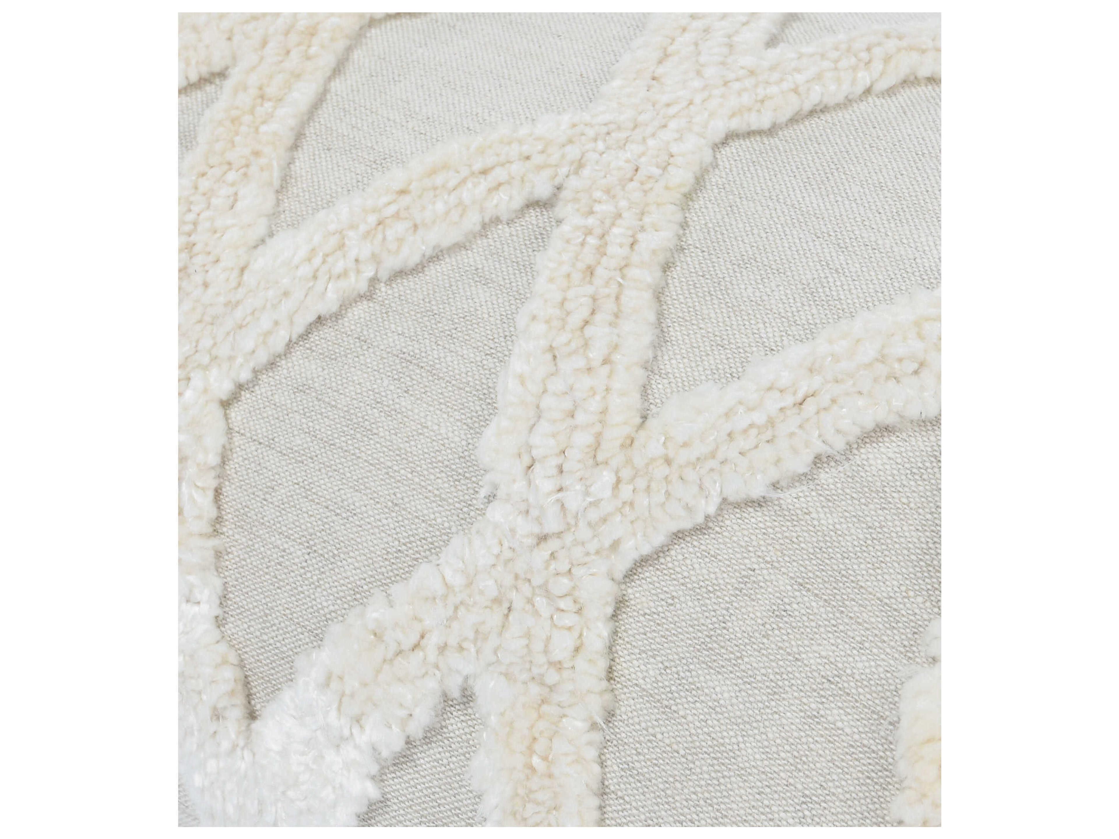 Villa by Classic Home Evangeline Natural Ivory Throw Pillow