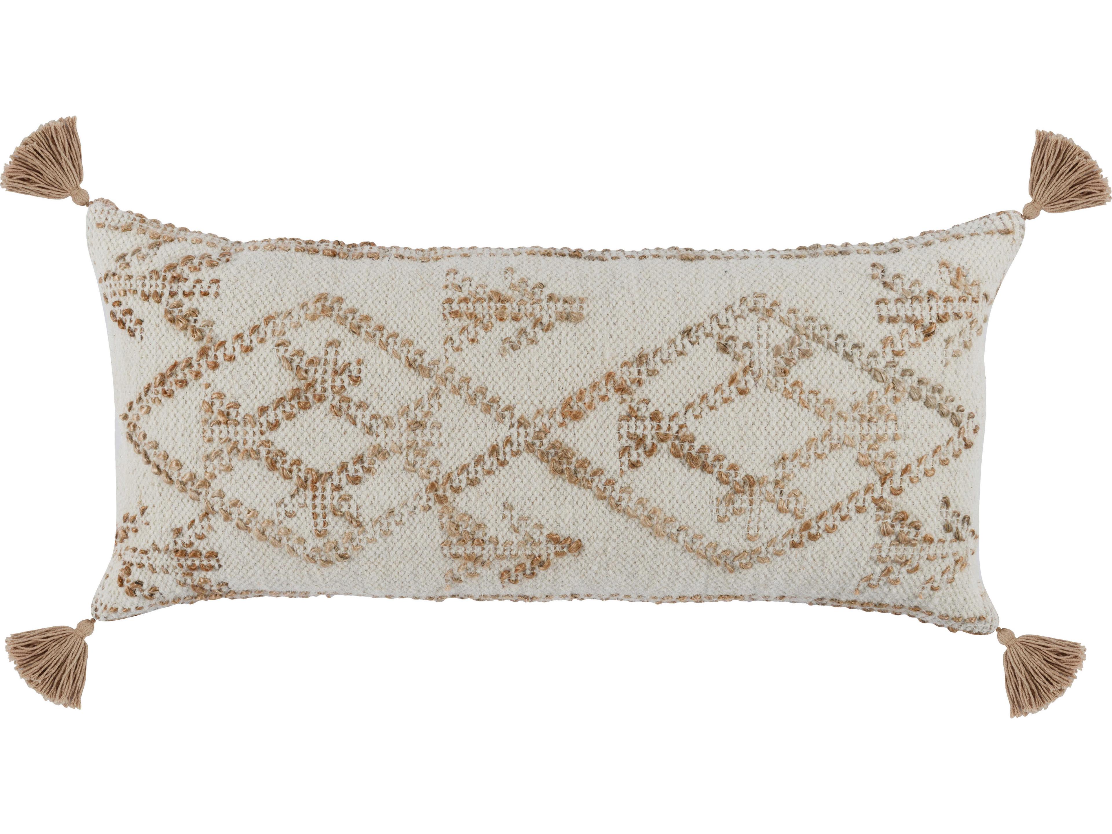 Villa by Classic Home Ferri Ivory Natural Throw Pillow