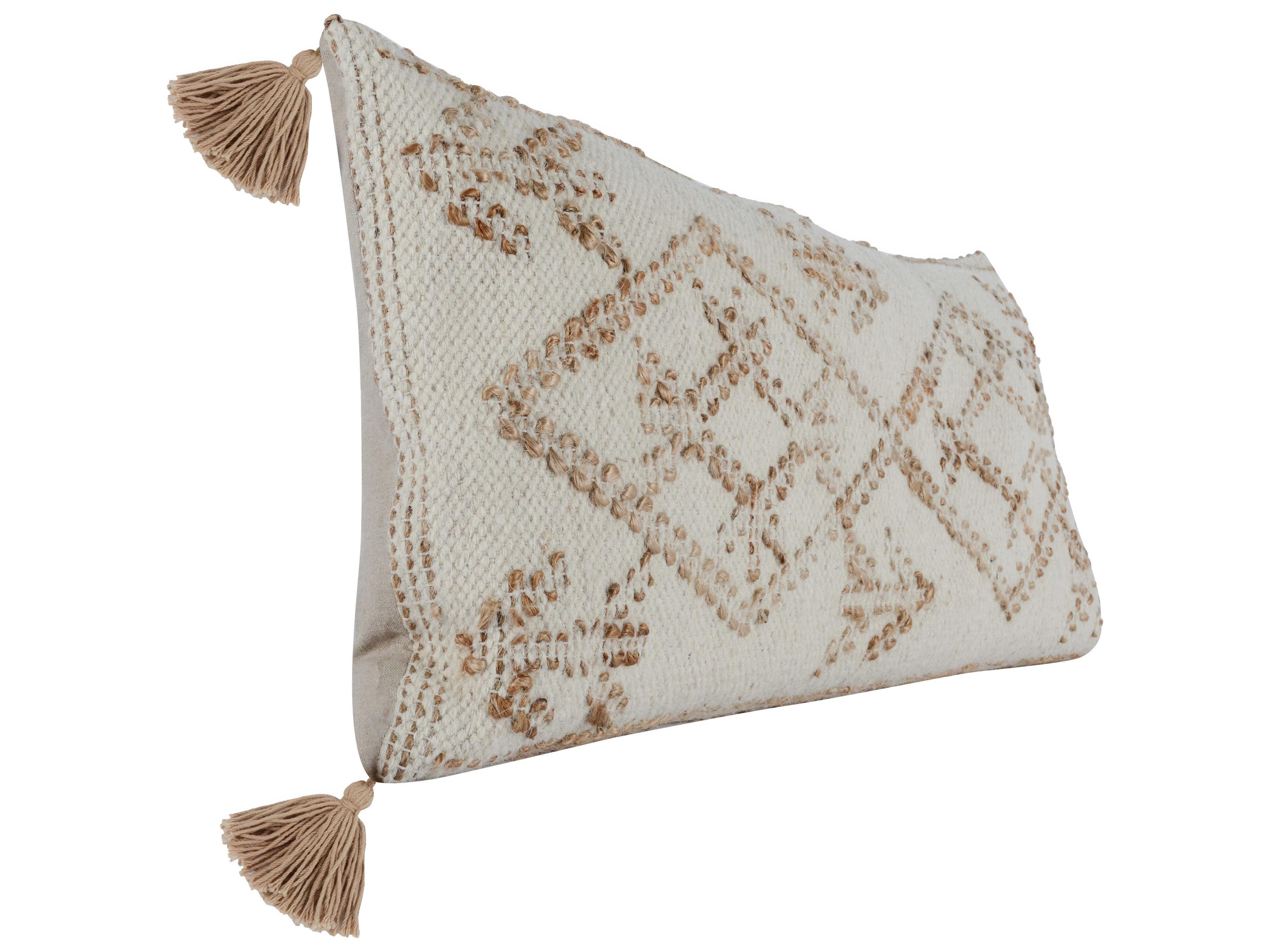 Villa by Classic Home Ferri Ivory Natural Throw Pillow