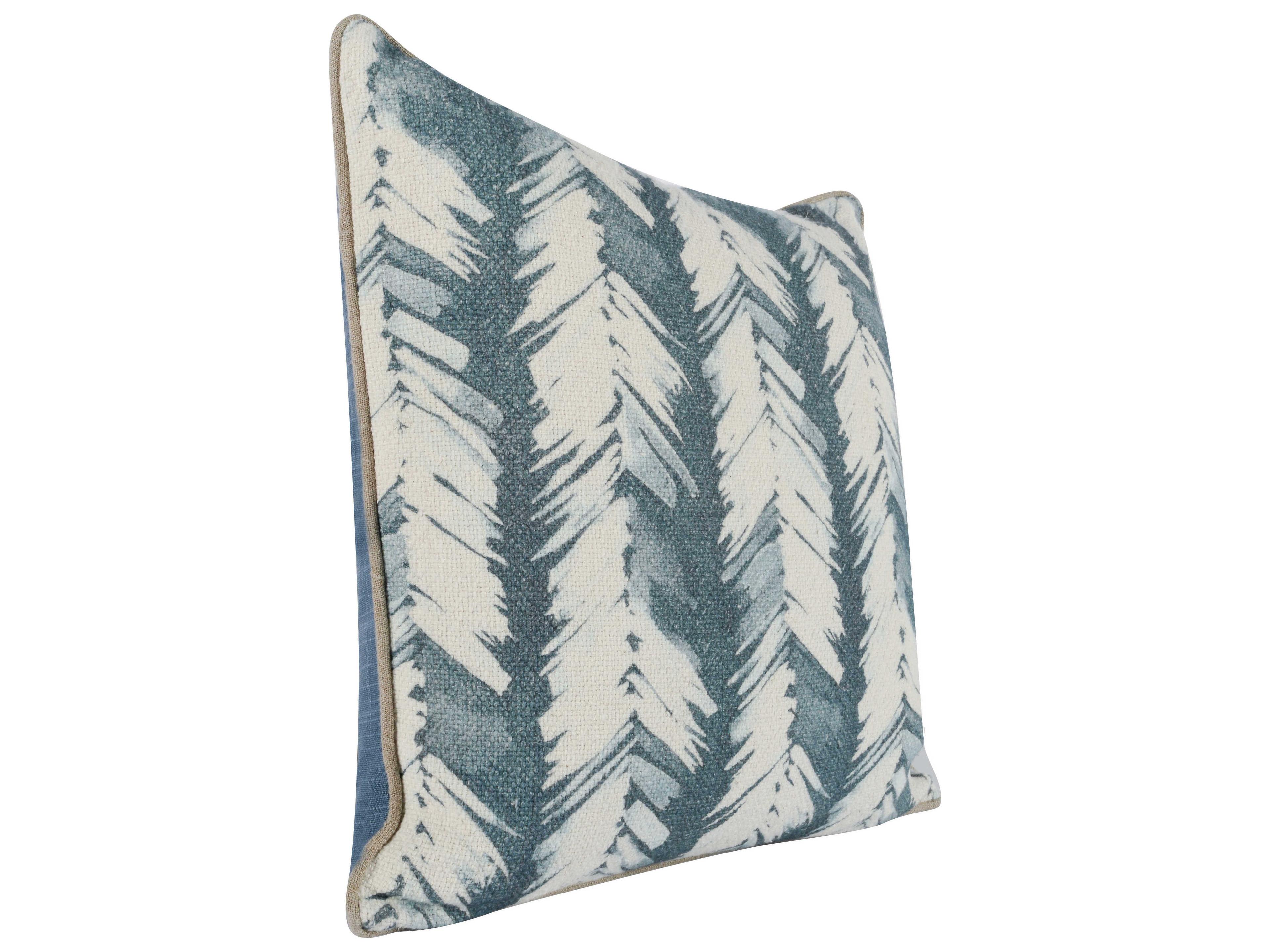 Villa by Classic Home Eloa Ivory Blue Throw Pillow