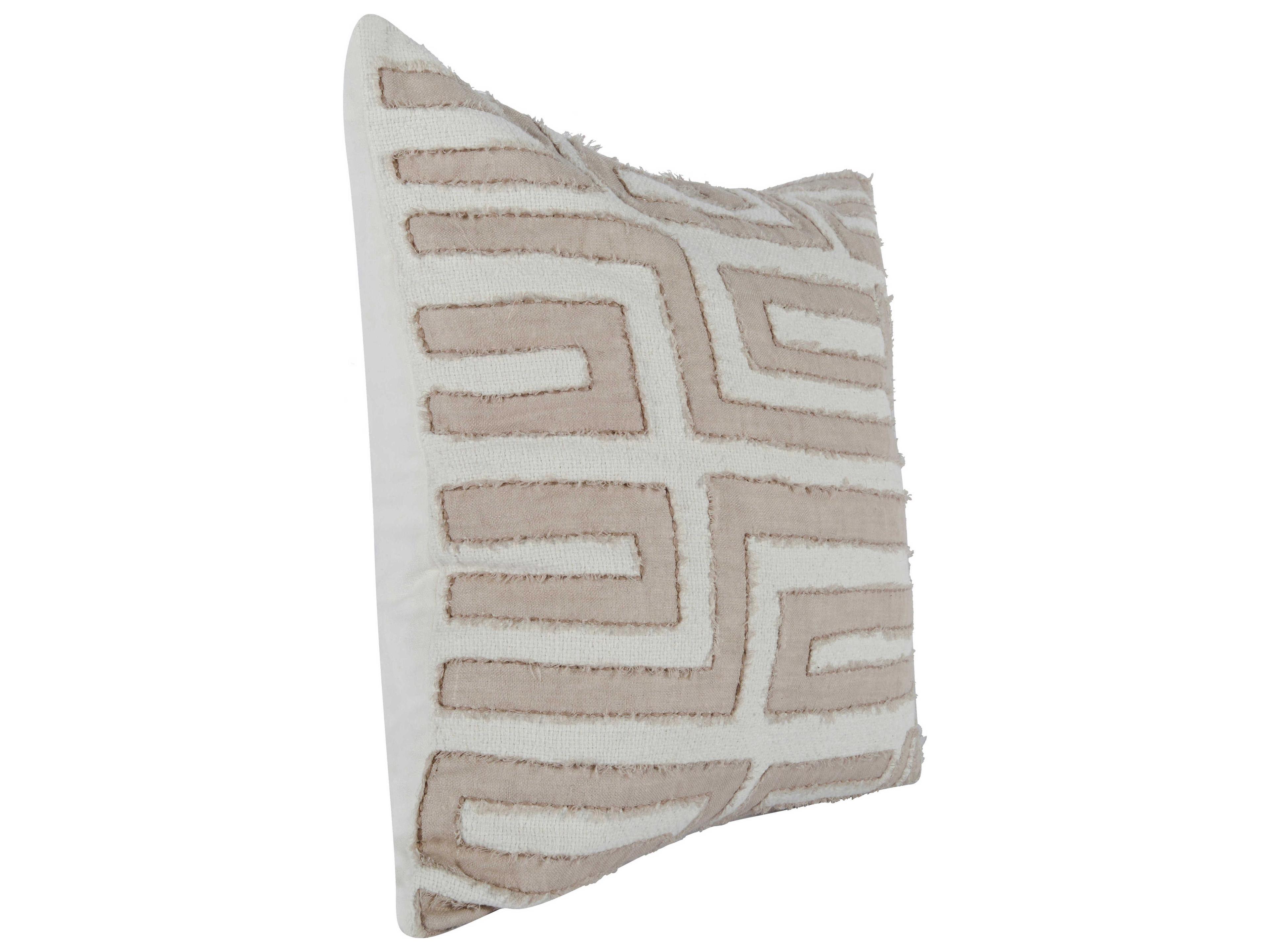 Villa by Classic Home Mia Natural Ivory Throw Pillow