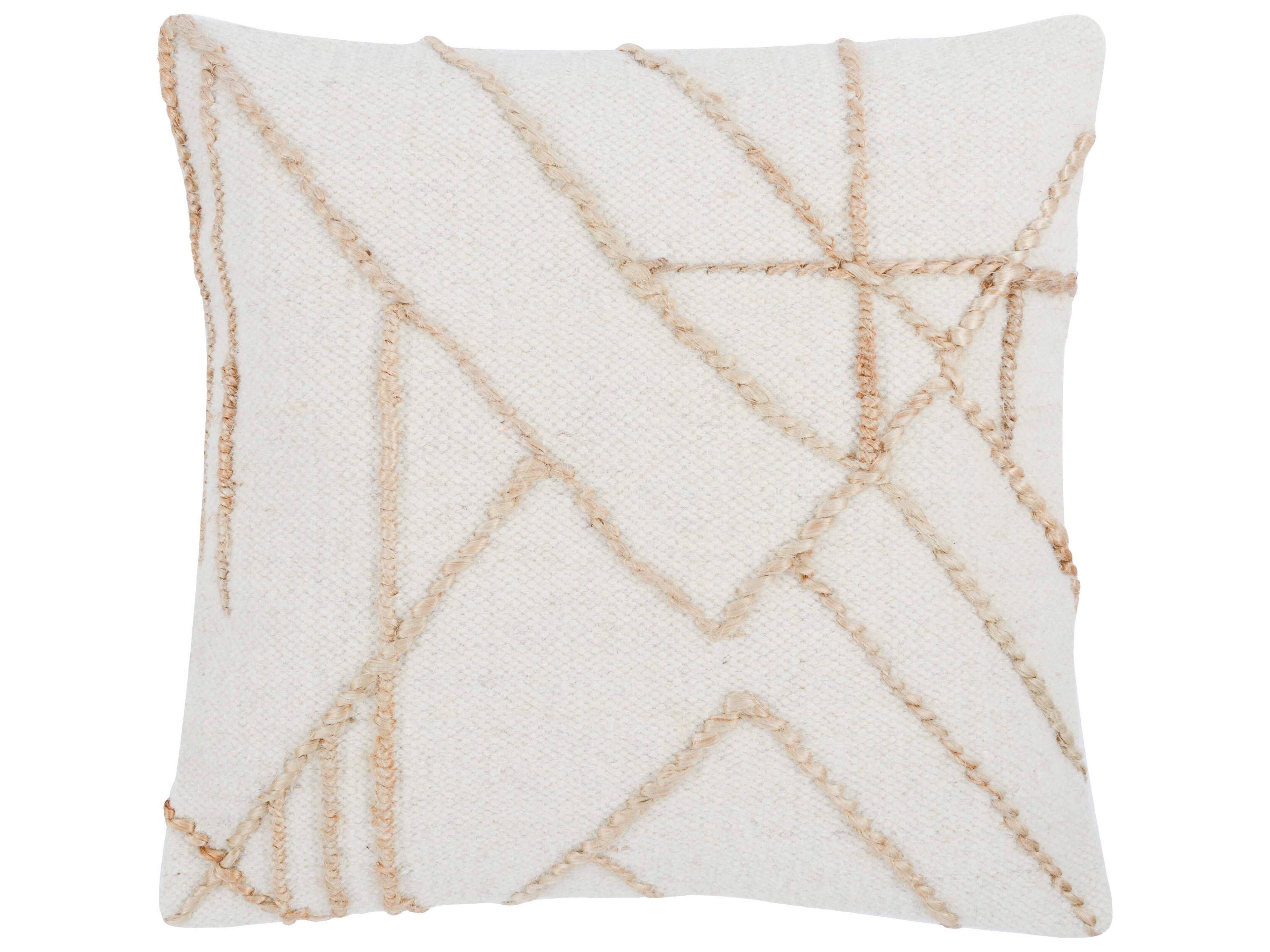 Adil Ivory Natural Throw Pillow