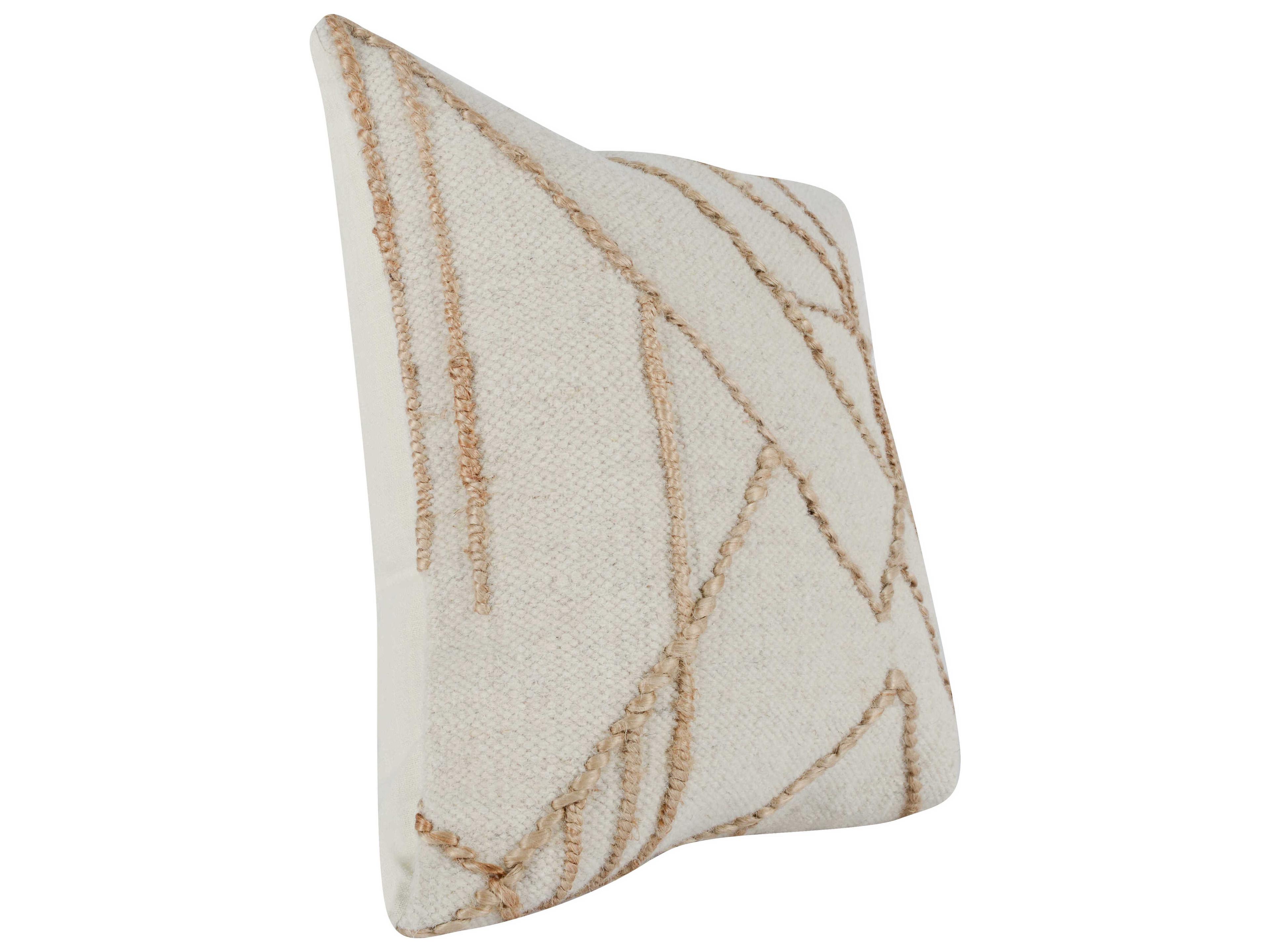 Villa by Classic Home Adil Ivory Natural Throw Pillow