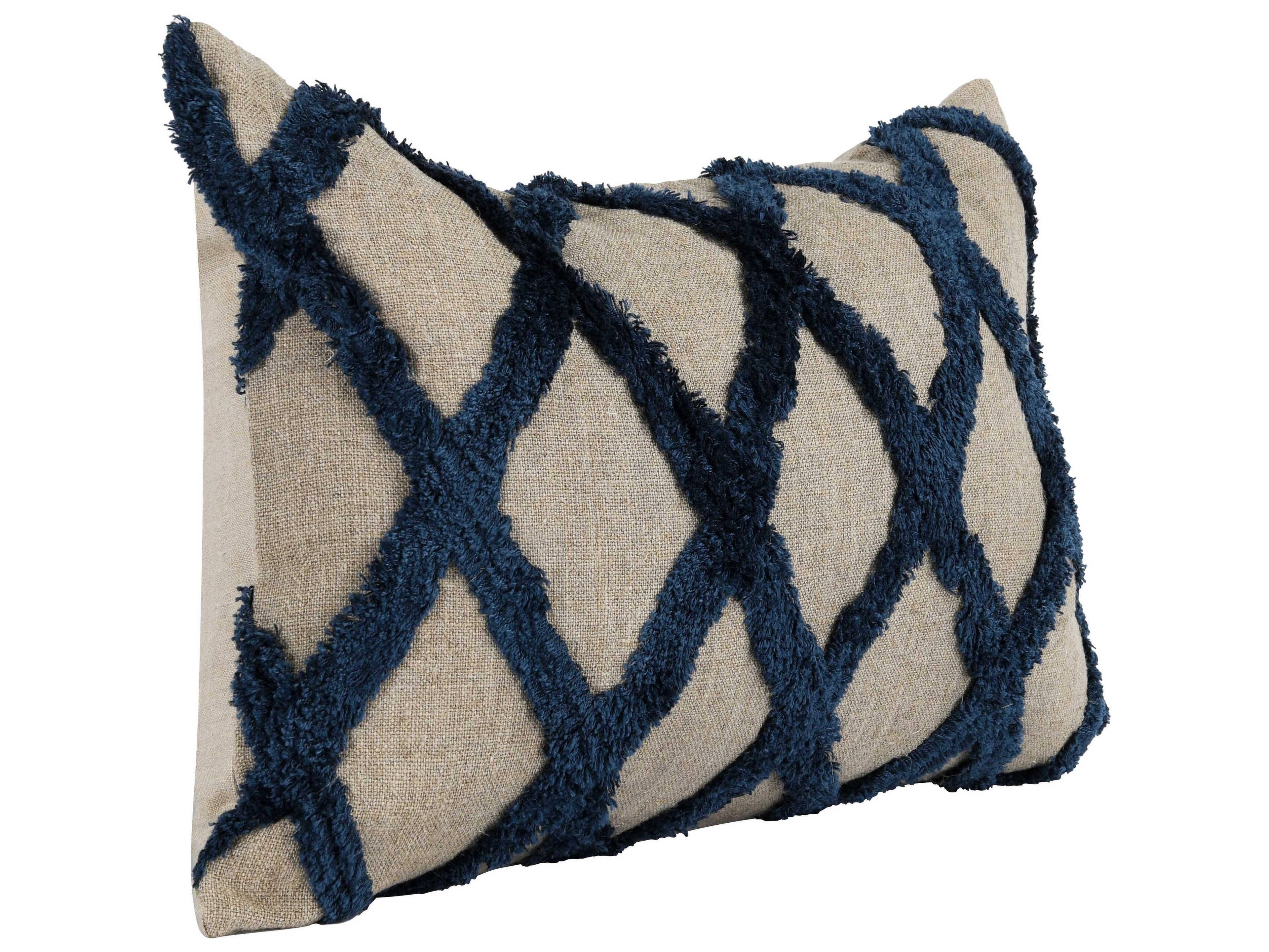 Villa by Classic Home Evangeline Blue Throw Pillow