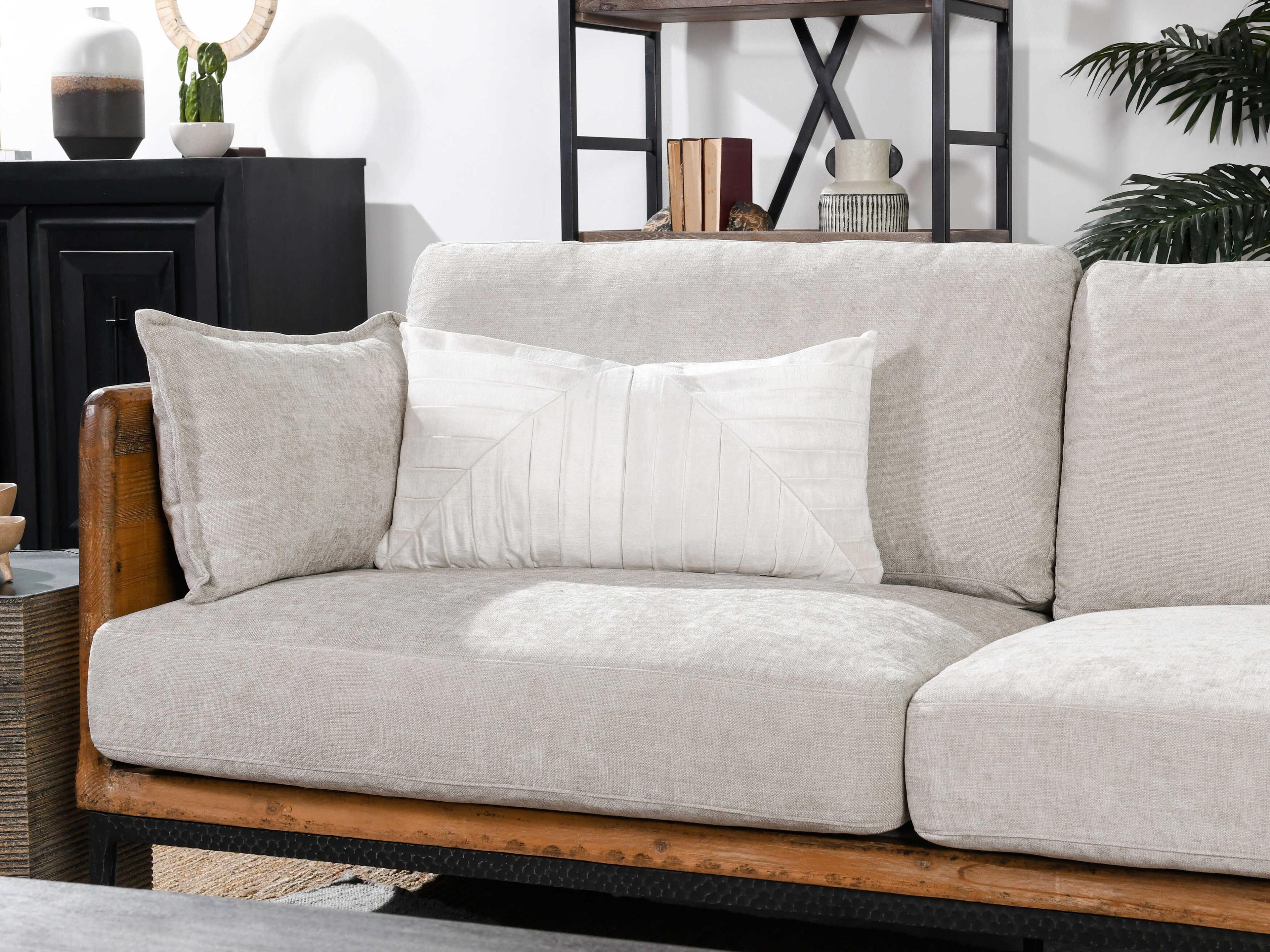 Villa by Classic Home Laurant Ivory Throw Pillow