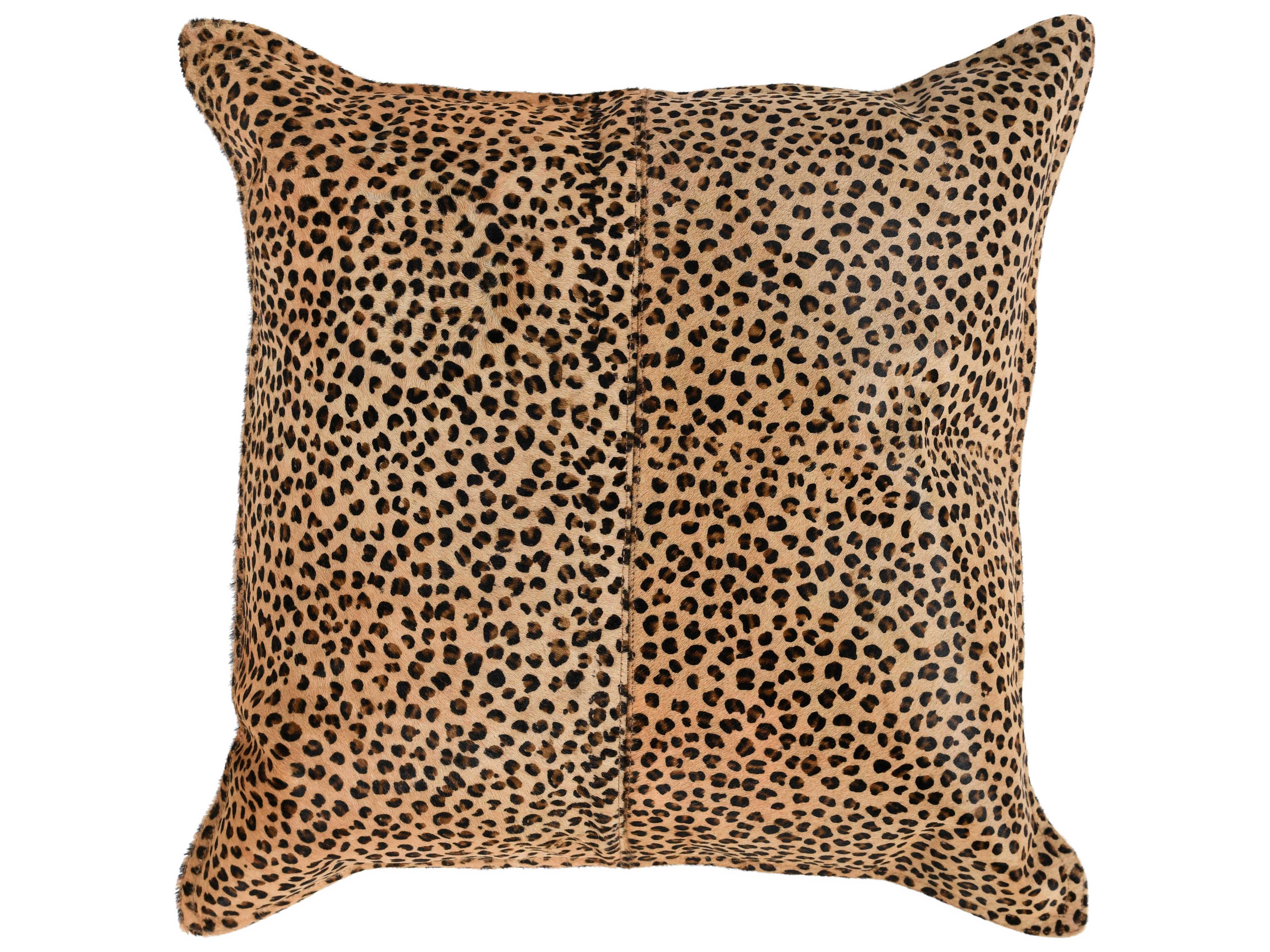 Leopard Camel Black Throw Pillow