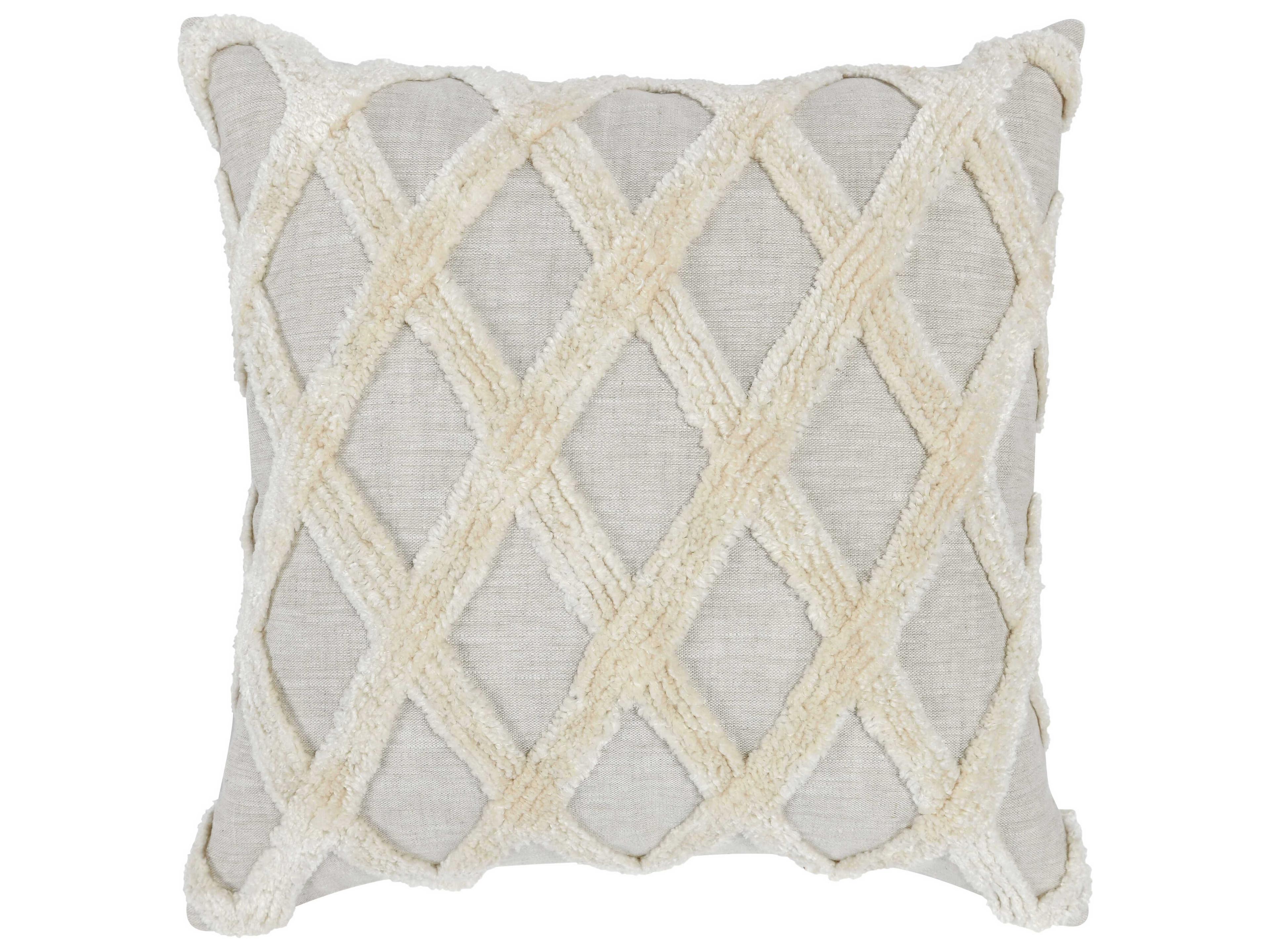 Villa by Classic Home Evangeline Natural Ivory Throw Pillow