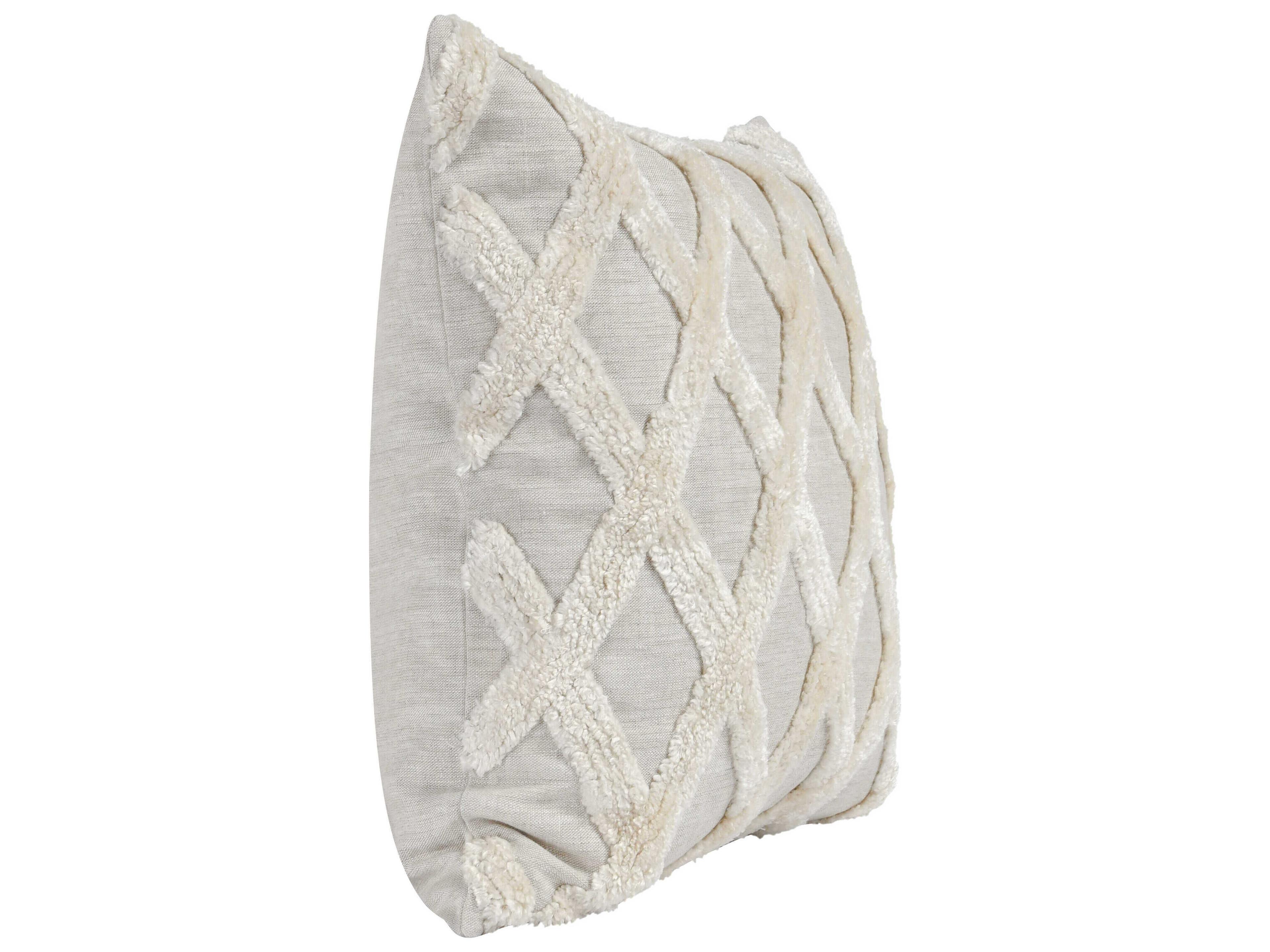 Villa by Classic Home Evangeline Natural Ivory Throw Pillow