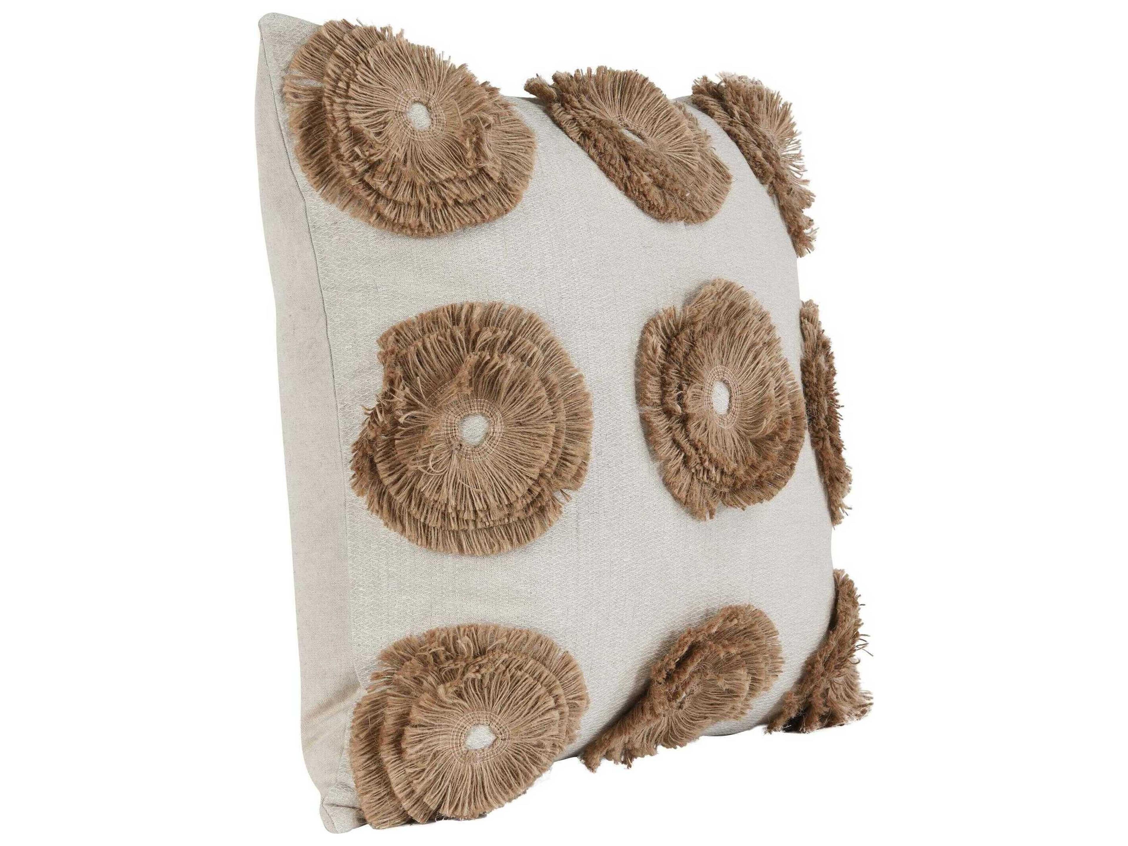 Villa by Classic Home Halston Beige Throw Pillow