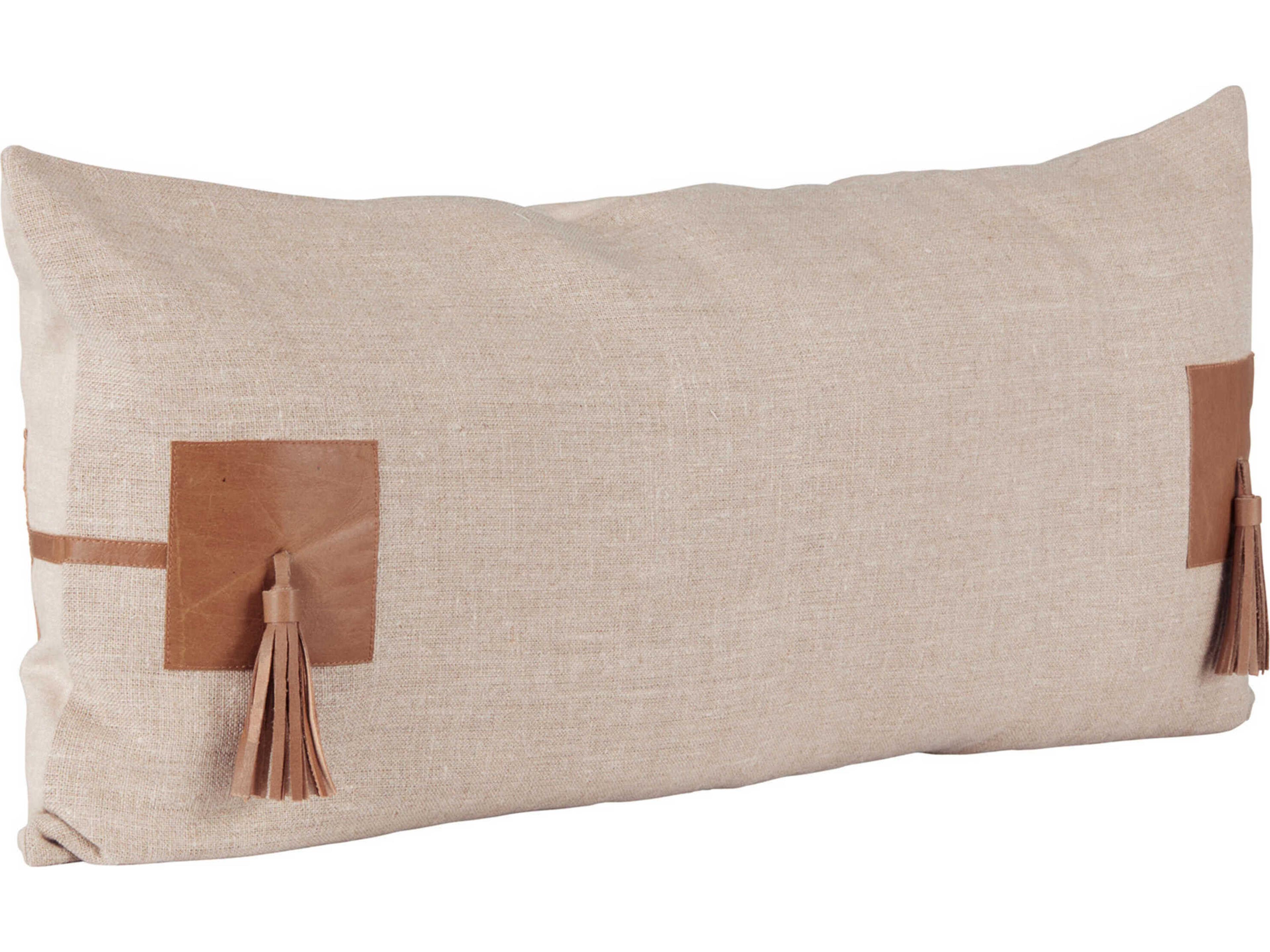 Villa by Classic Home Brazo Natural Chestnut Throw Pillow
