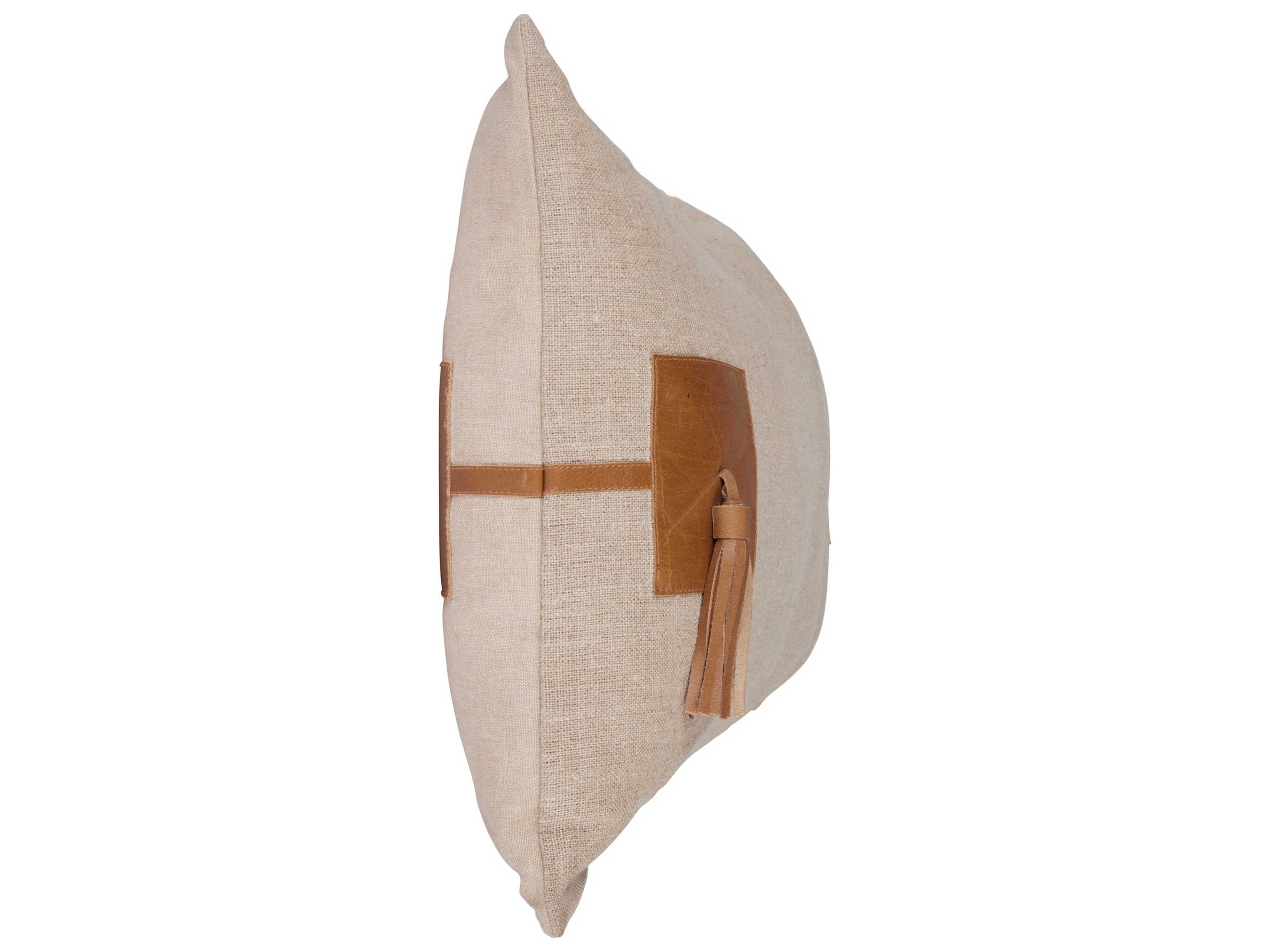 Villa by Classic Home Brazo Natural Chestnut Throw Pillow