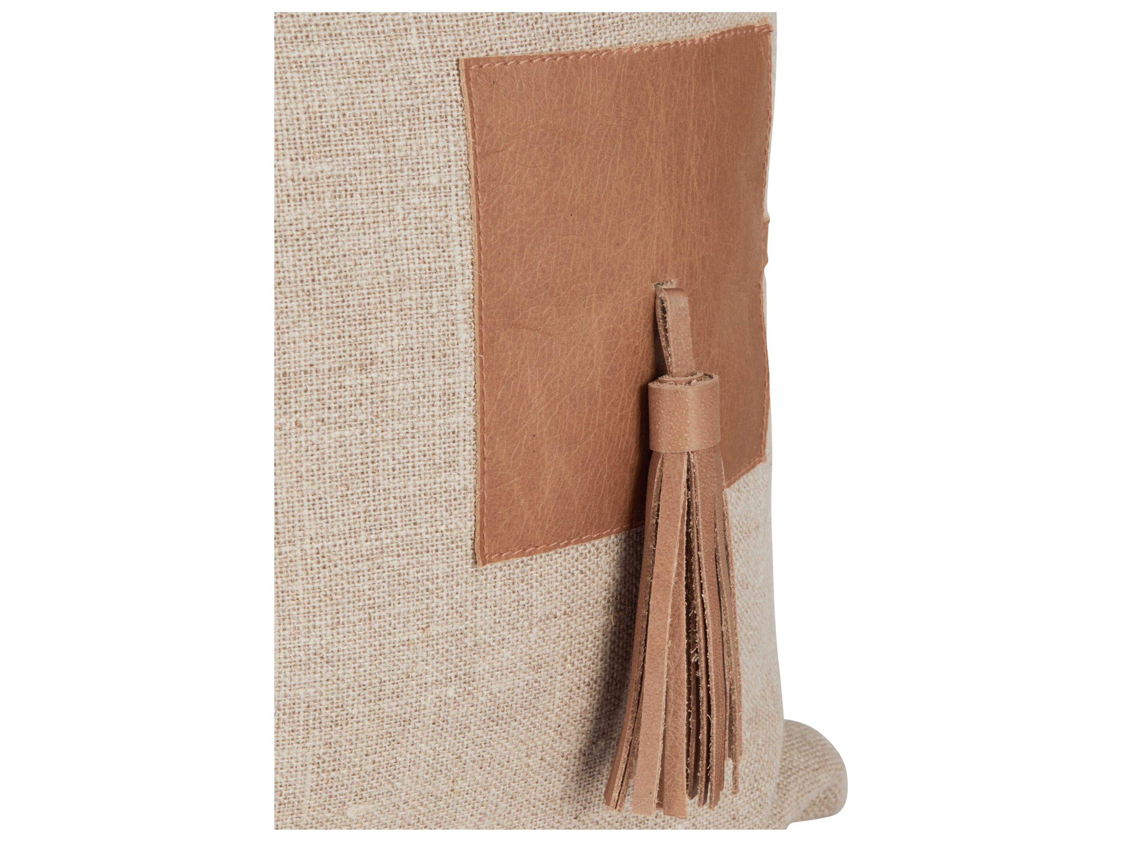 Villa by Classic Home Brazo Natural Chestnut Throw Pillow