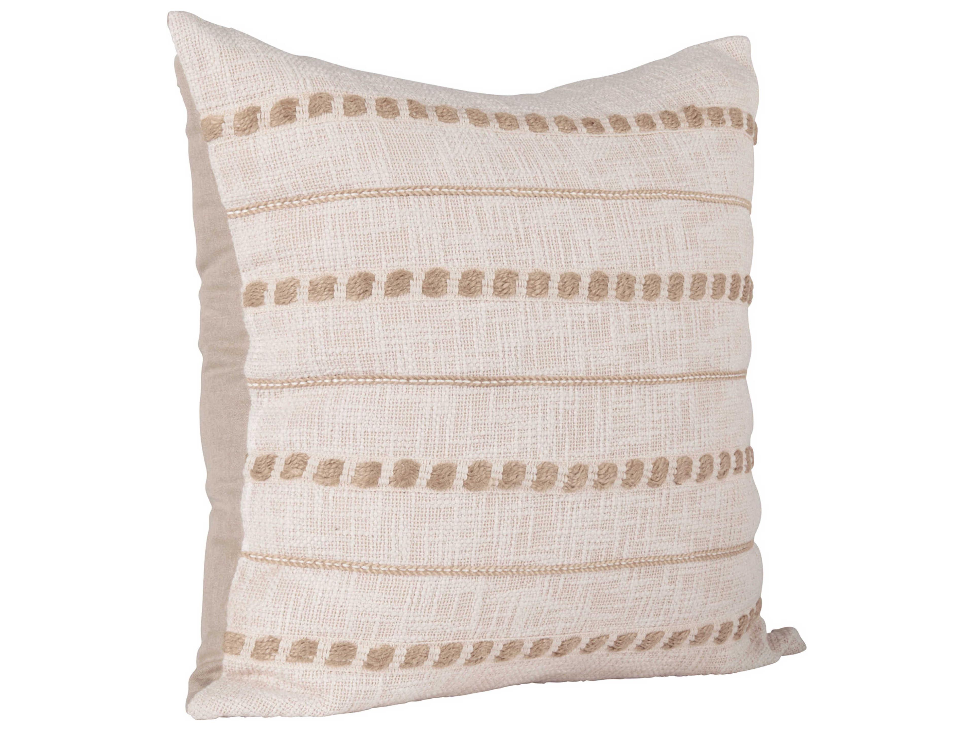Villa by Classic Home Lago Natural Ivory Throw Pillow