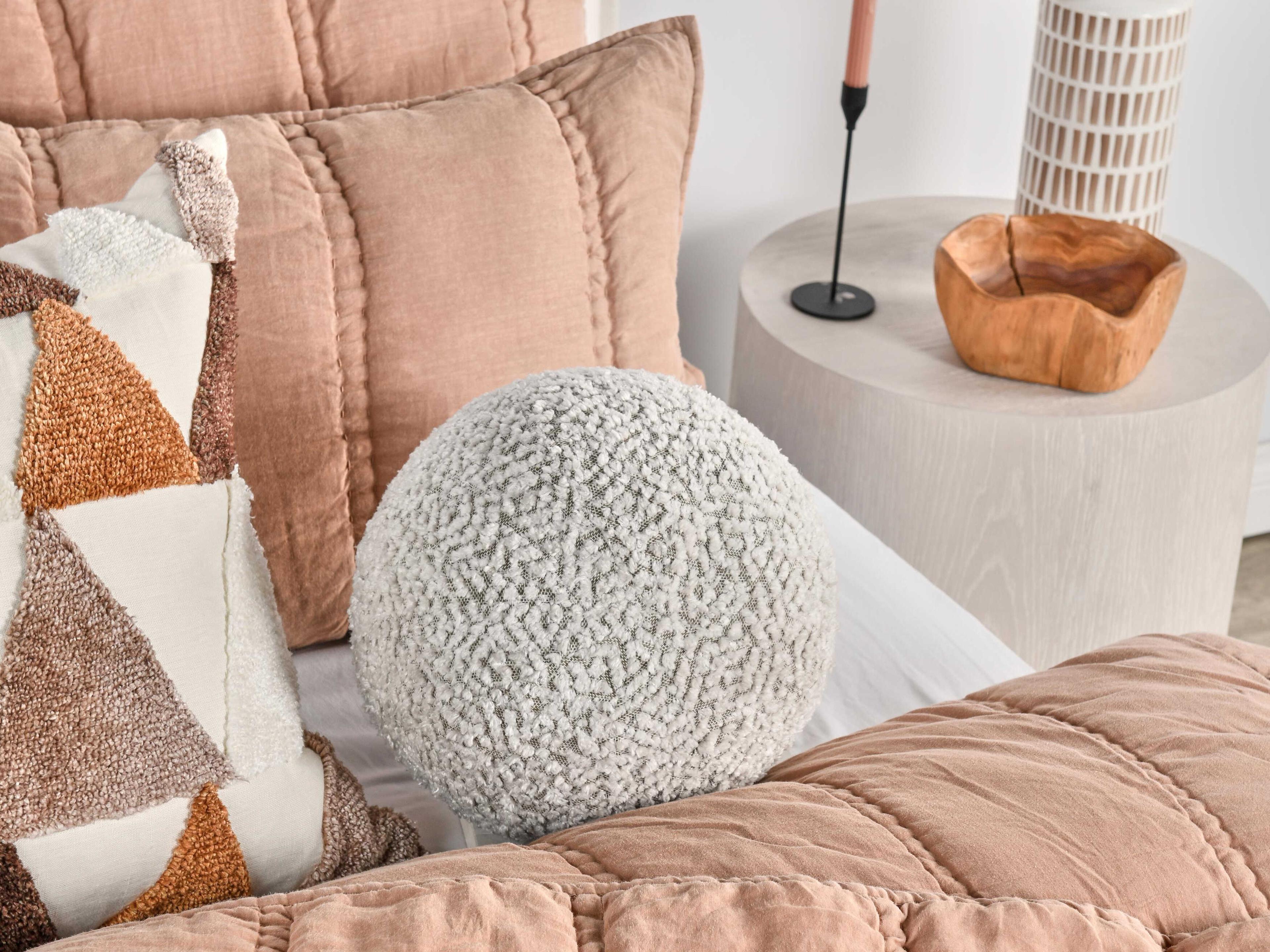 Villa by Classic Home Maris Ivory Throw Pillow