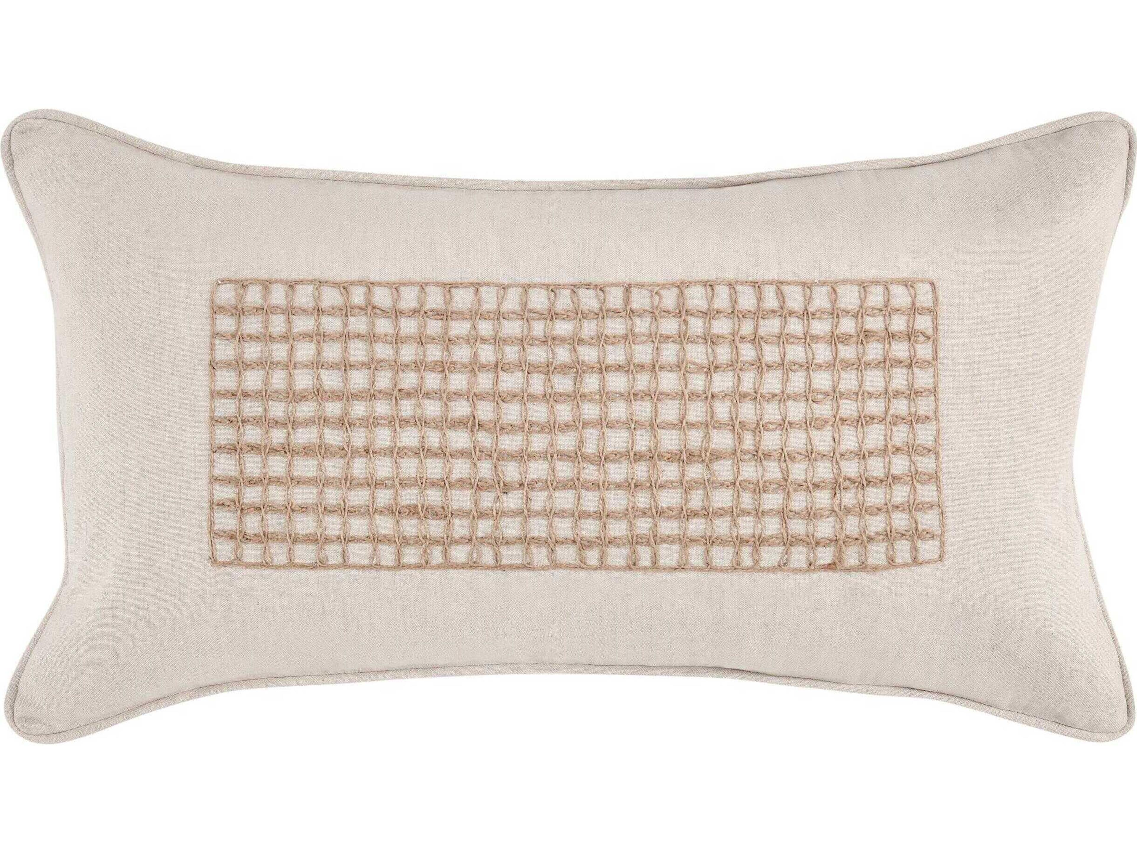 Villa by Classic Home Siena Beige Throw Pillow