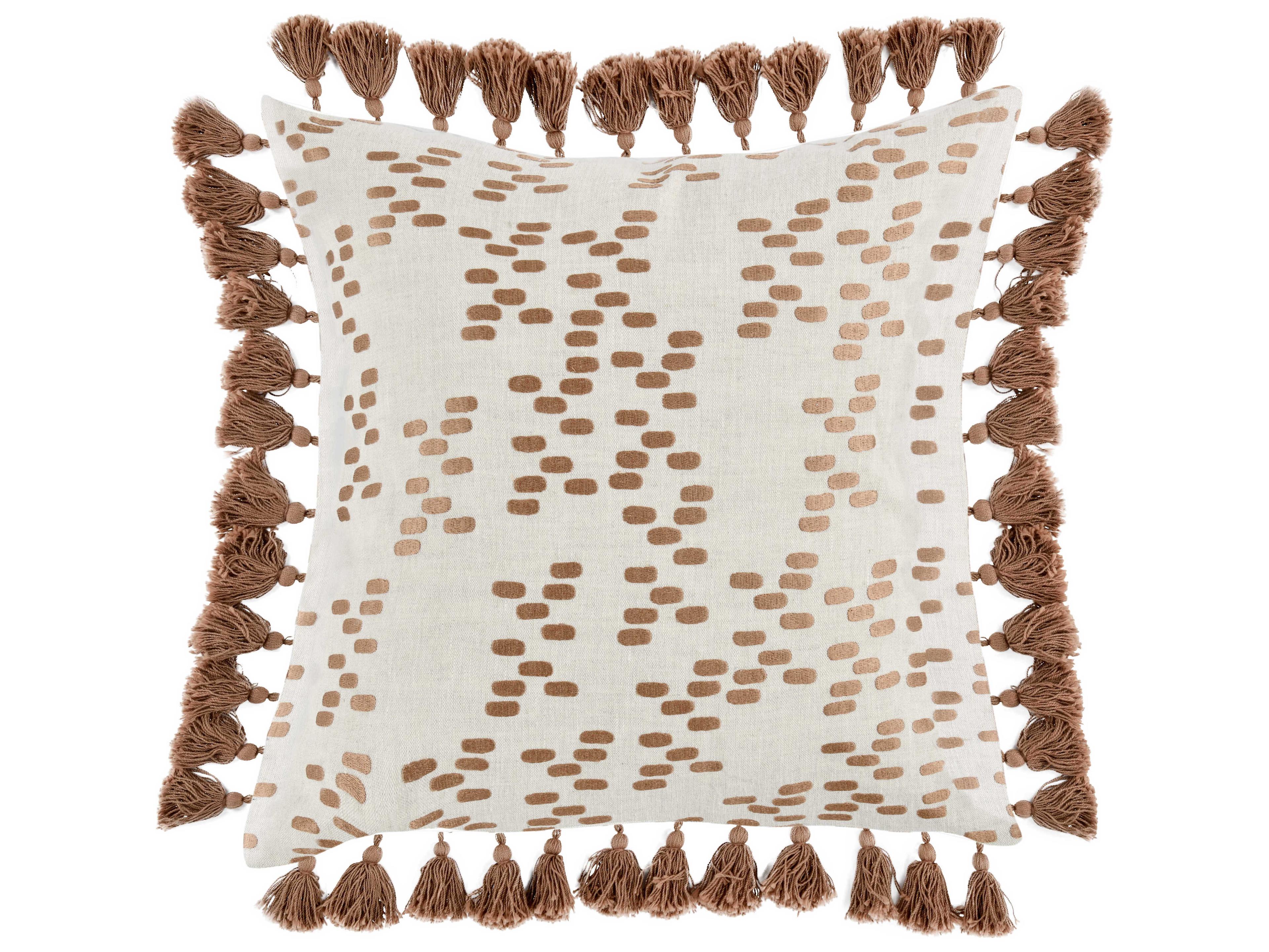 Villa by Classic Home Dane Penny Brown Throw Pillow