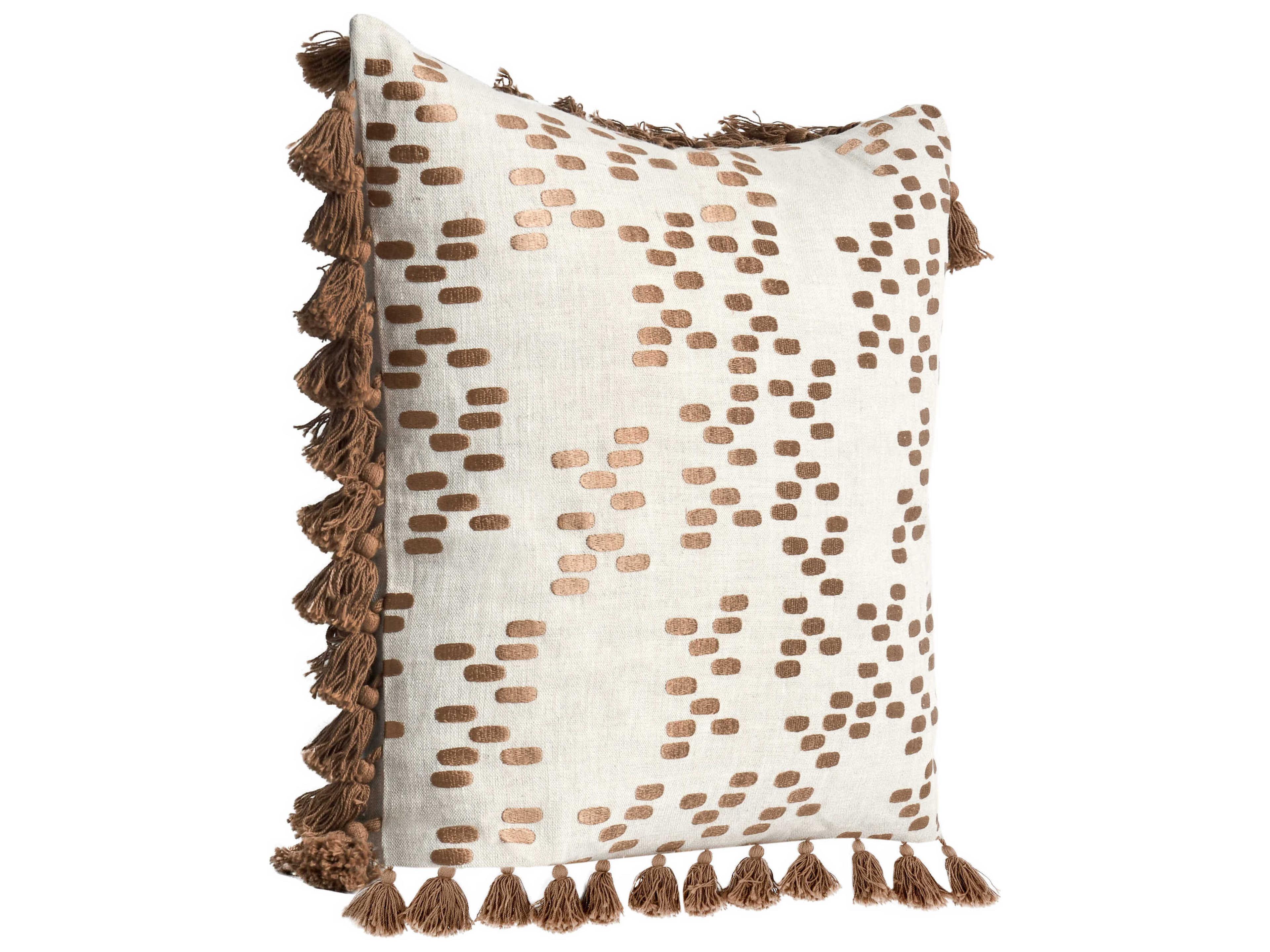 Villa by Classic Home Dane Penny Brown Throw Pillow