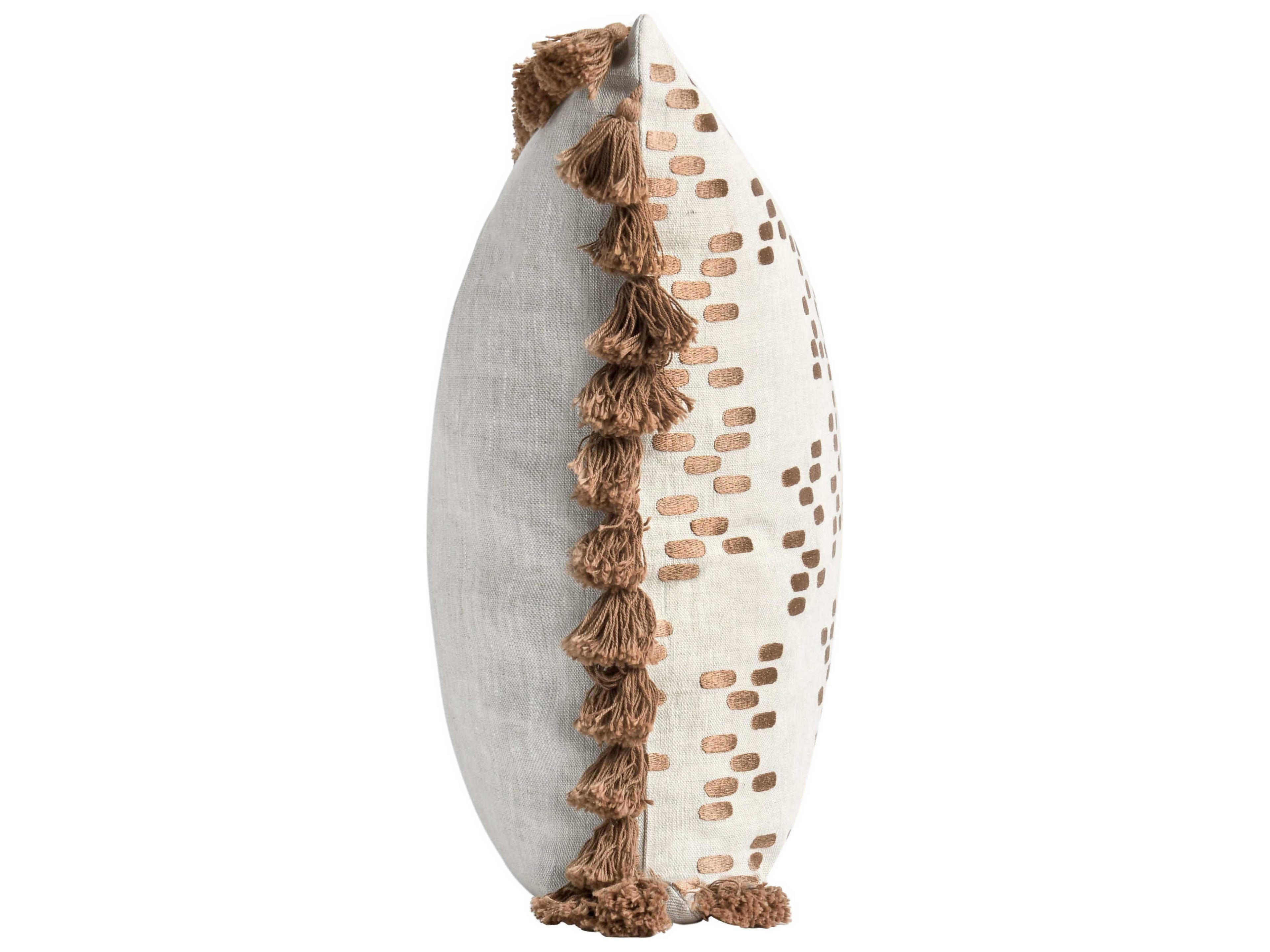 Villa by Classic Home Dane Penny Brown Throw Pillow