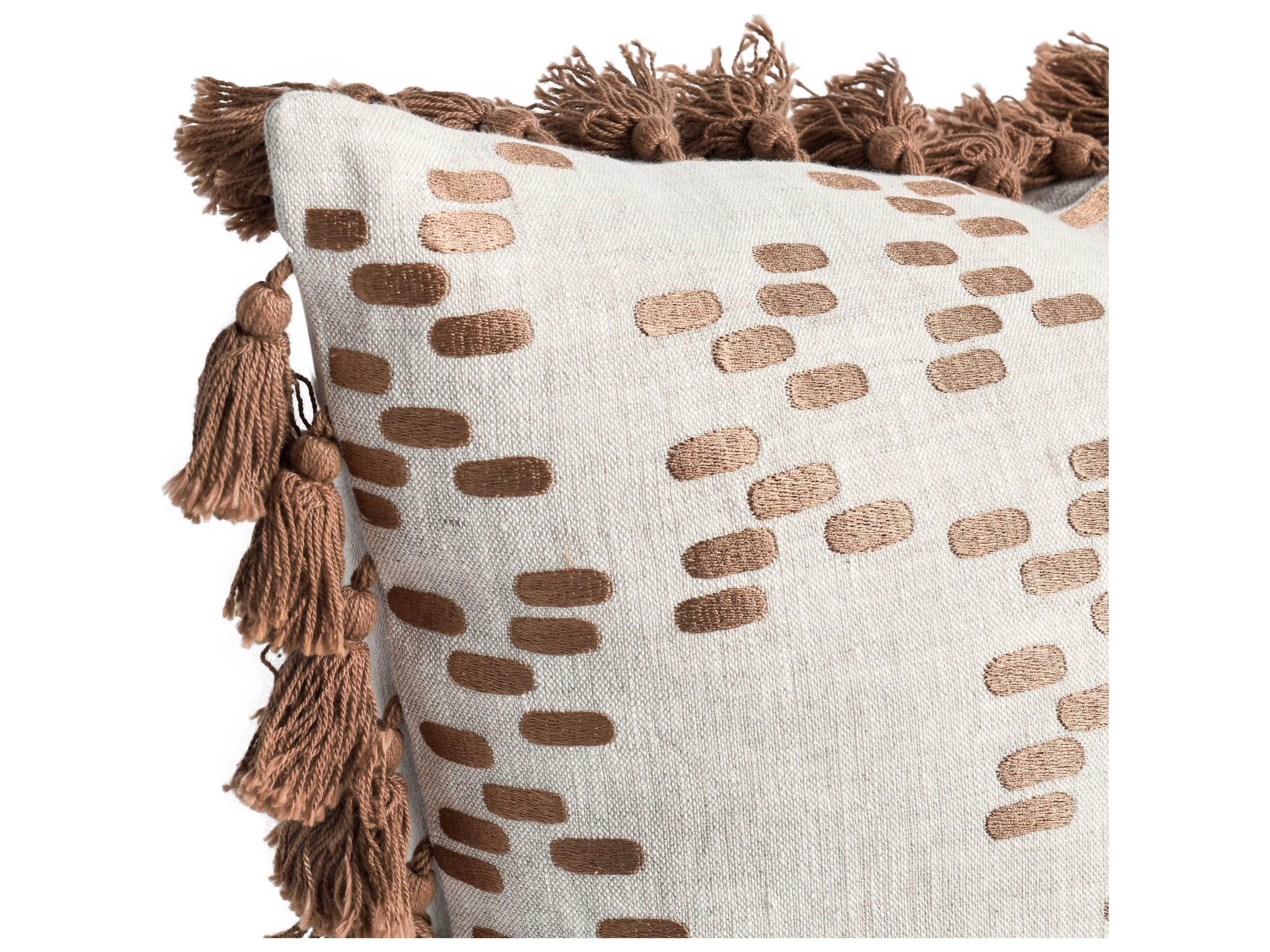 Villa by Classic Home Dane Penny Brown Throw Pillow