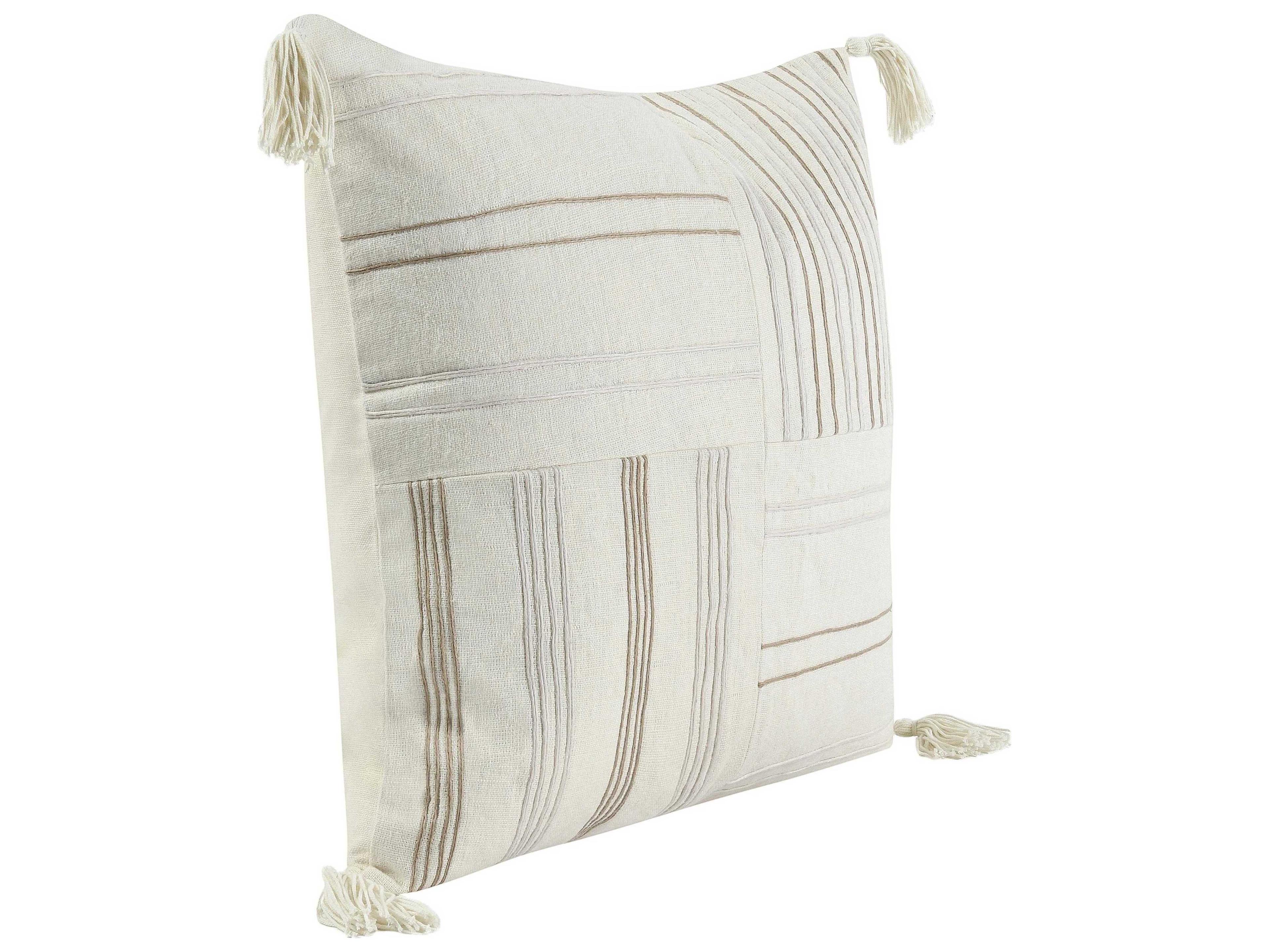 Villa by Classic Home Apana Beige Throw Pillow