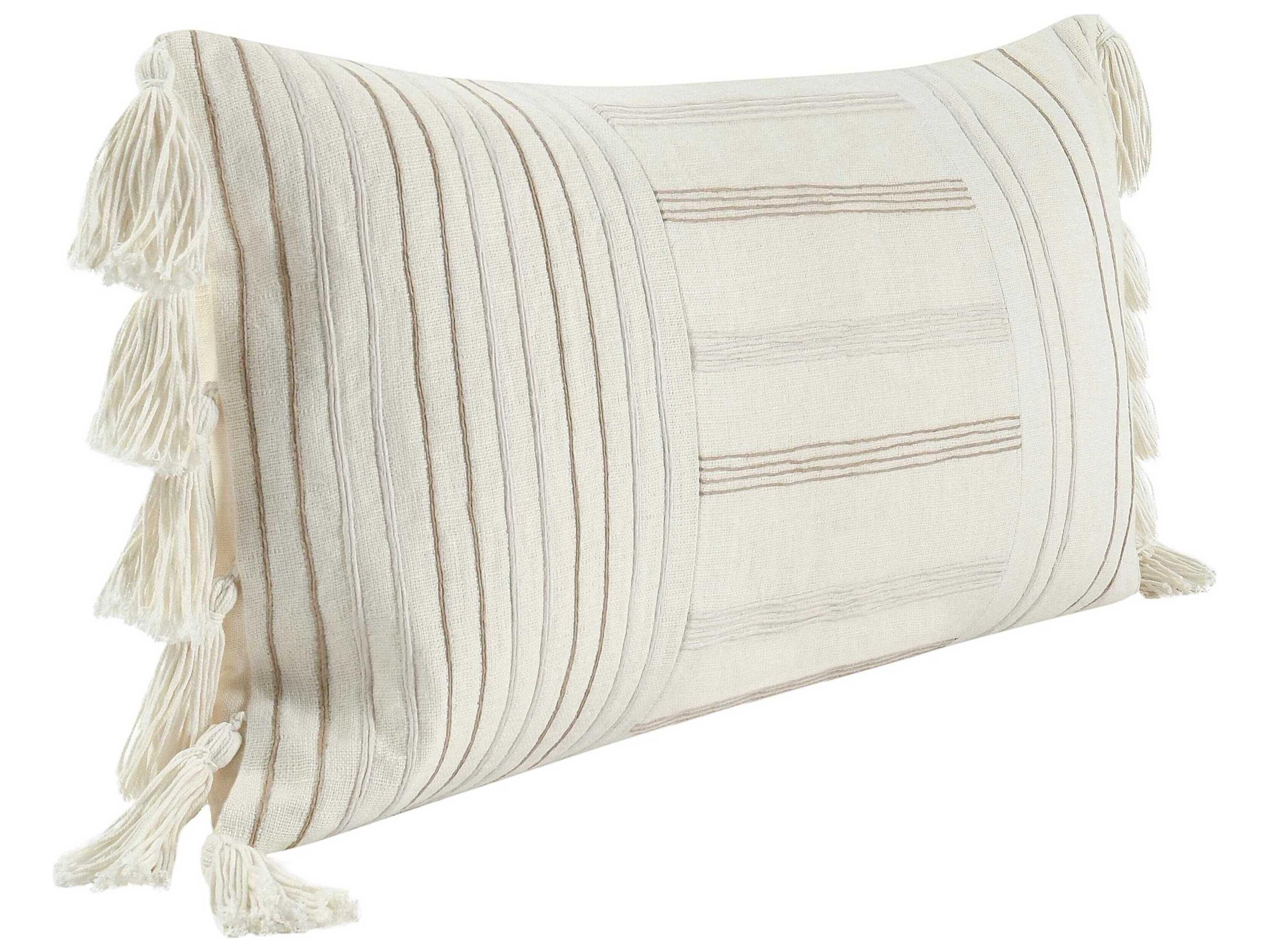 Villa by Classic Home Apana Beige Throw Pillow
