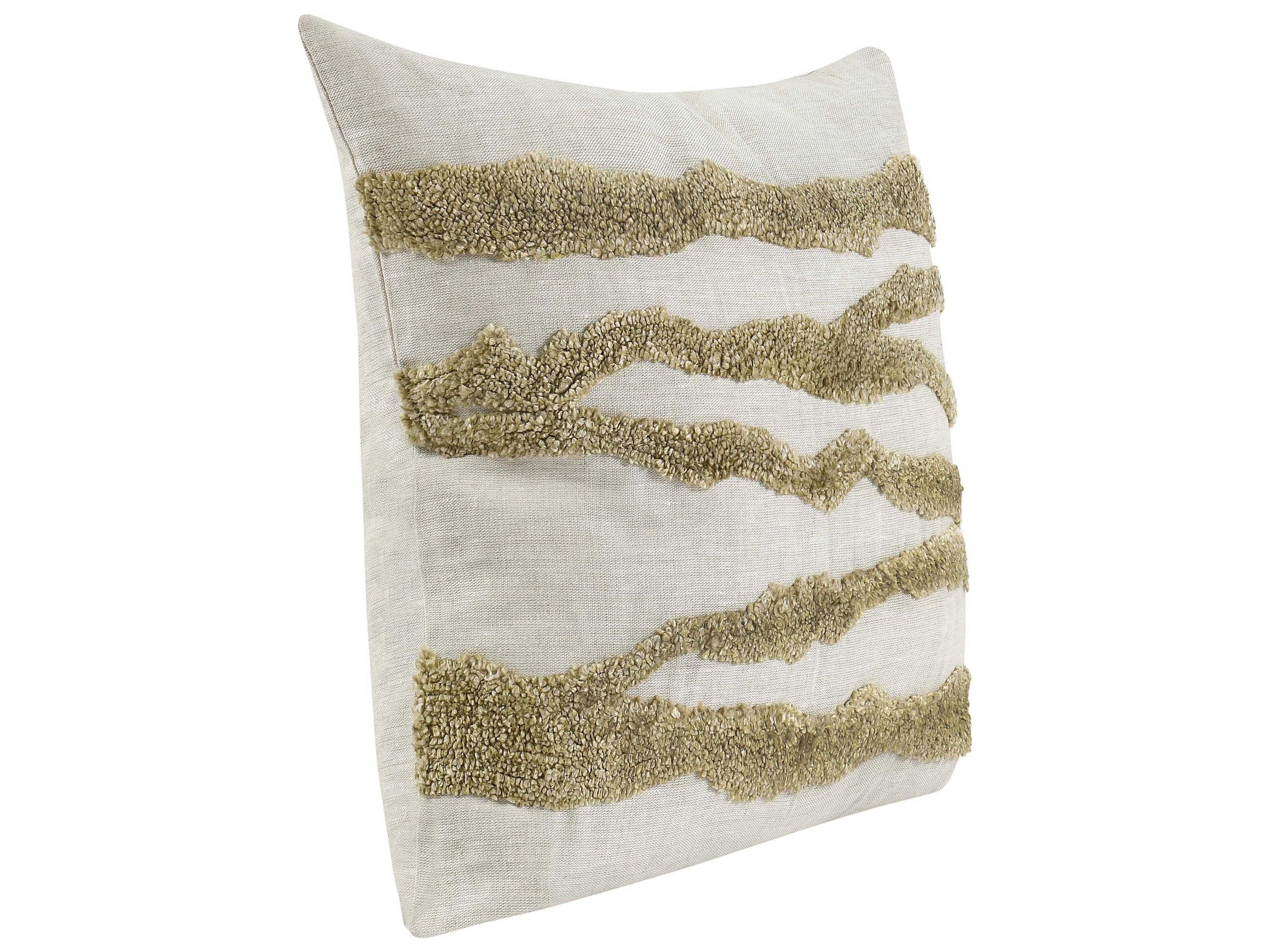 Villa by Classic Home Passage Wheat Green Throw Pillow